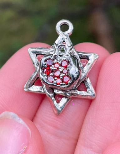 Pomegranate Magen David Pendant
