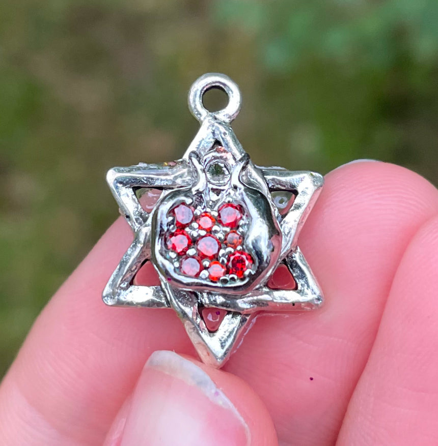 Pomegranate Magen David Pendant