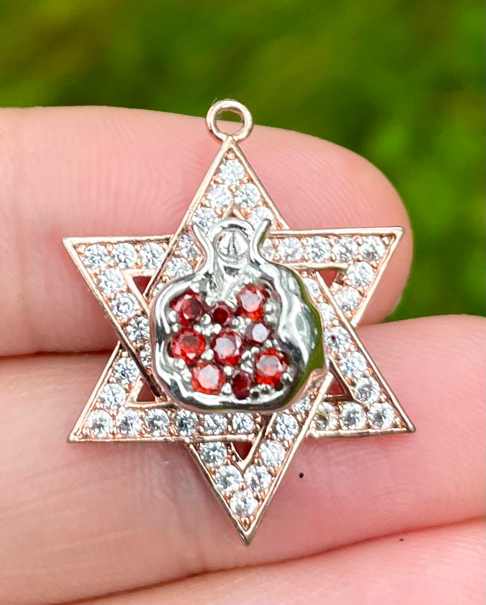 Pomegranate Magen David Pendant versions 2 and 3