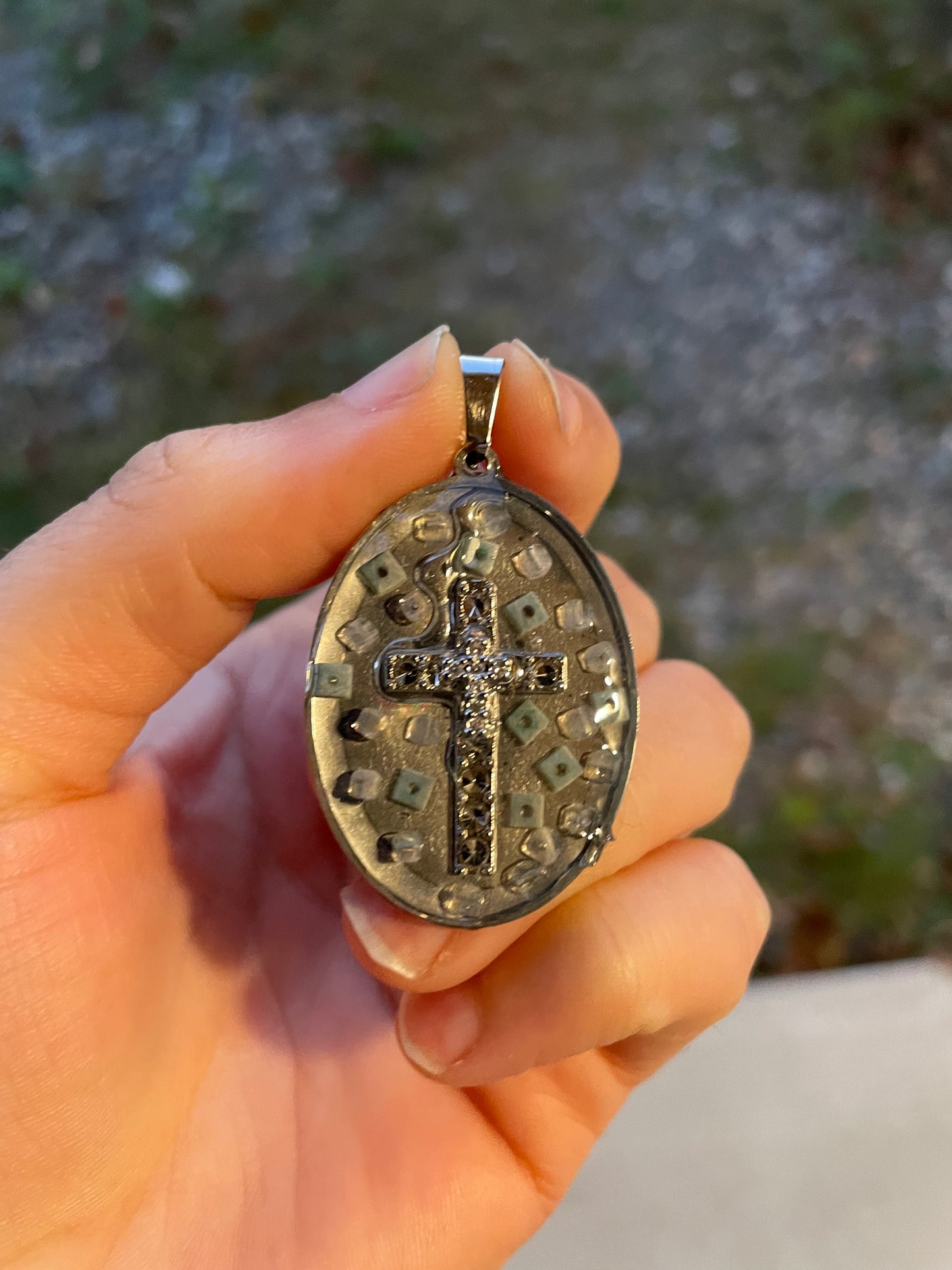 Zirconia Cross and Labradorite Gemstones