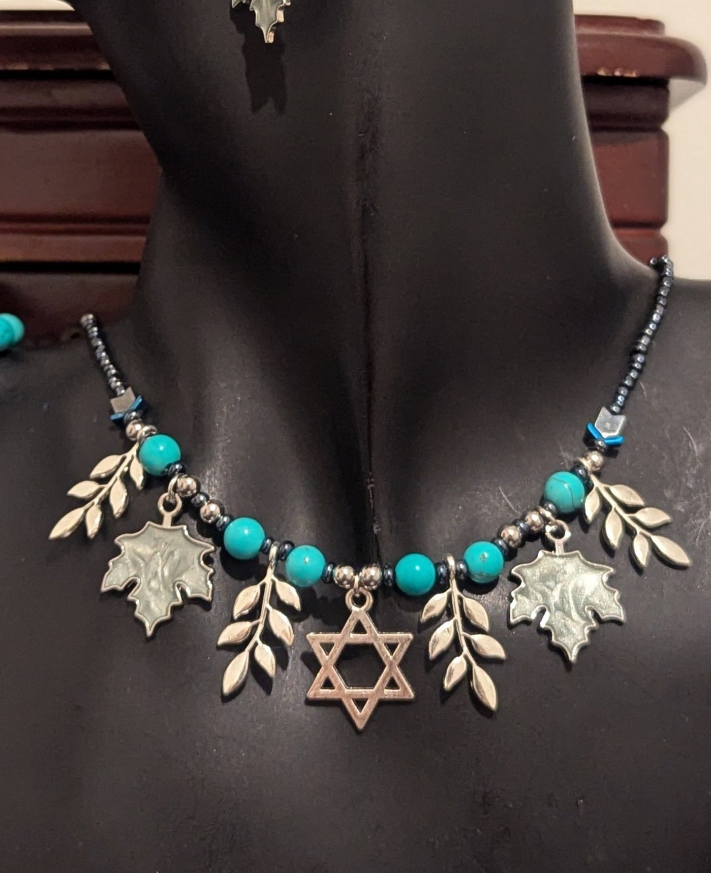 Light Blue Magen David Leafy Set