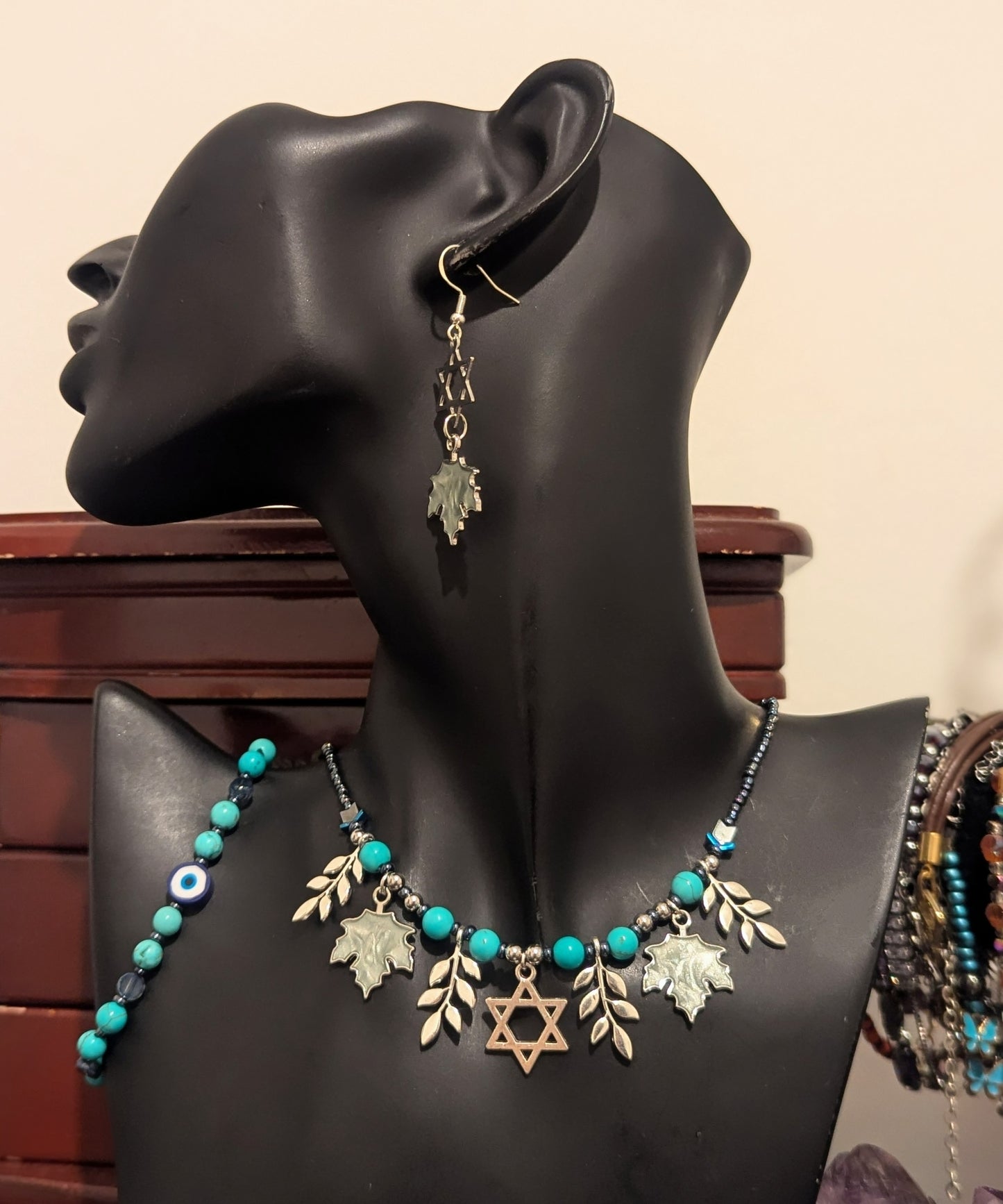 Light Blue Magen David Leafy Set