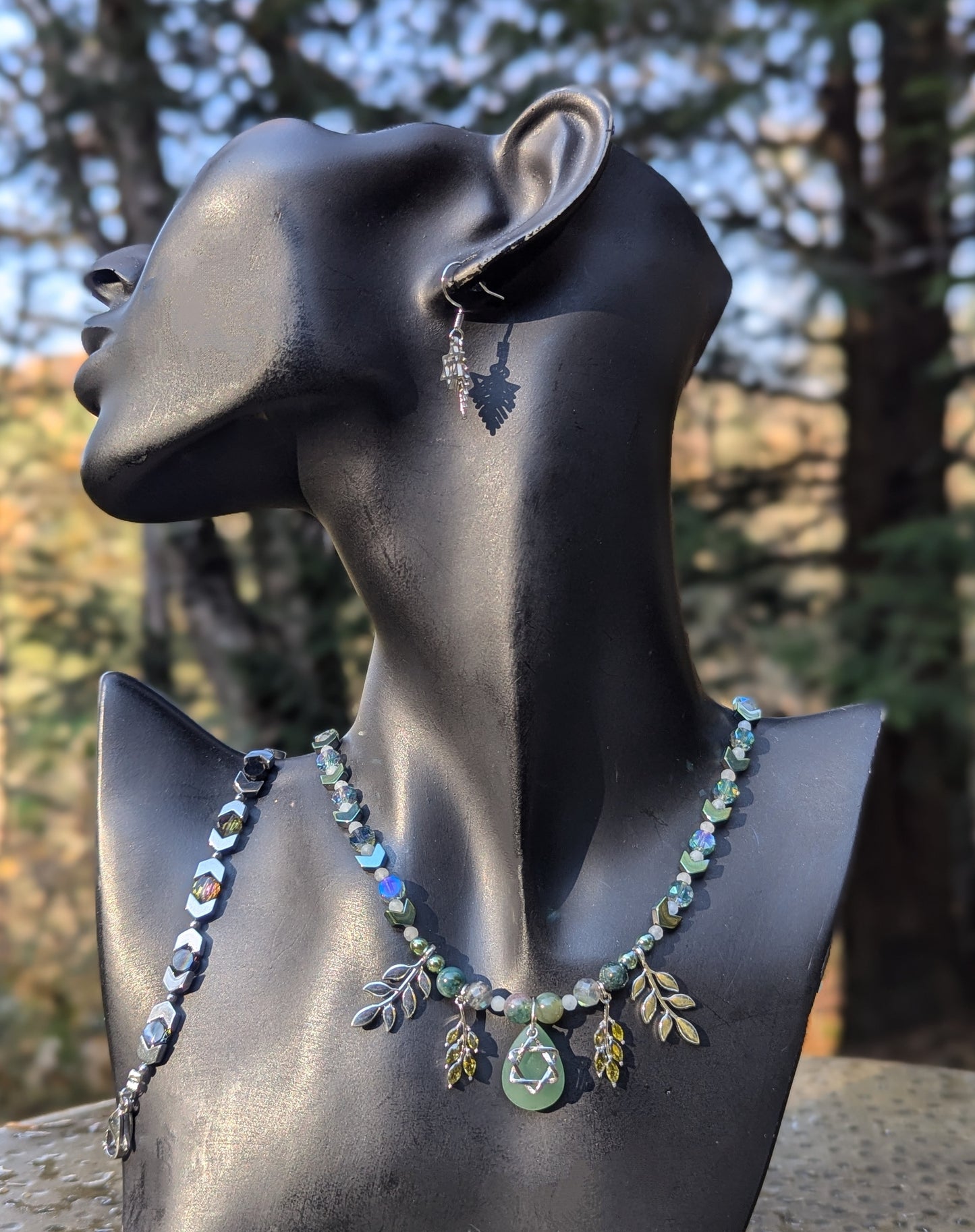 Nature Loving Soul Tree Set with Aventurine and Sterling Silver