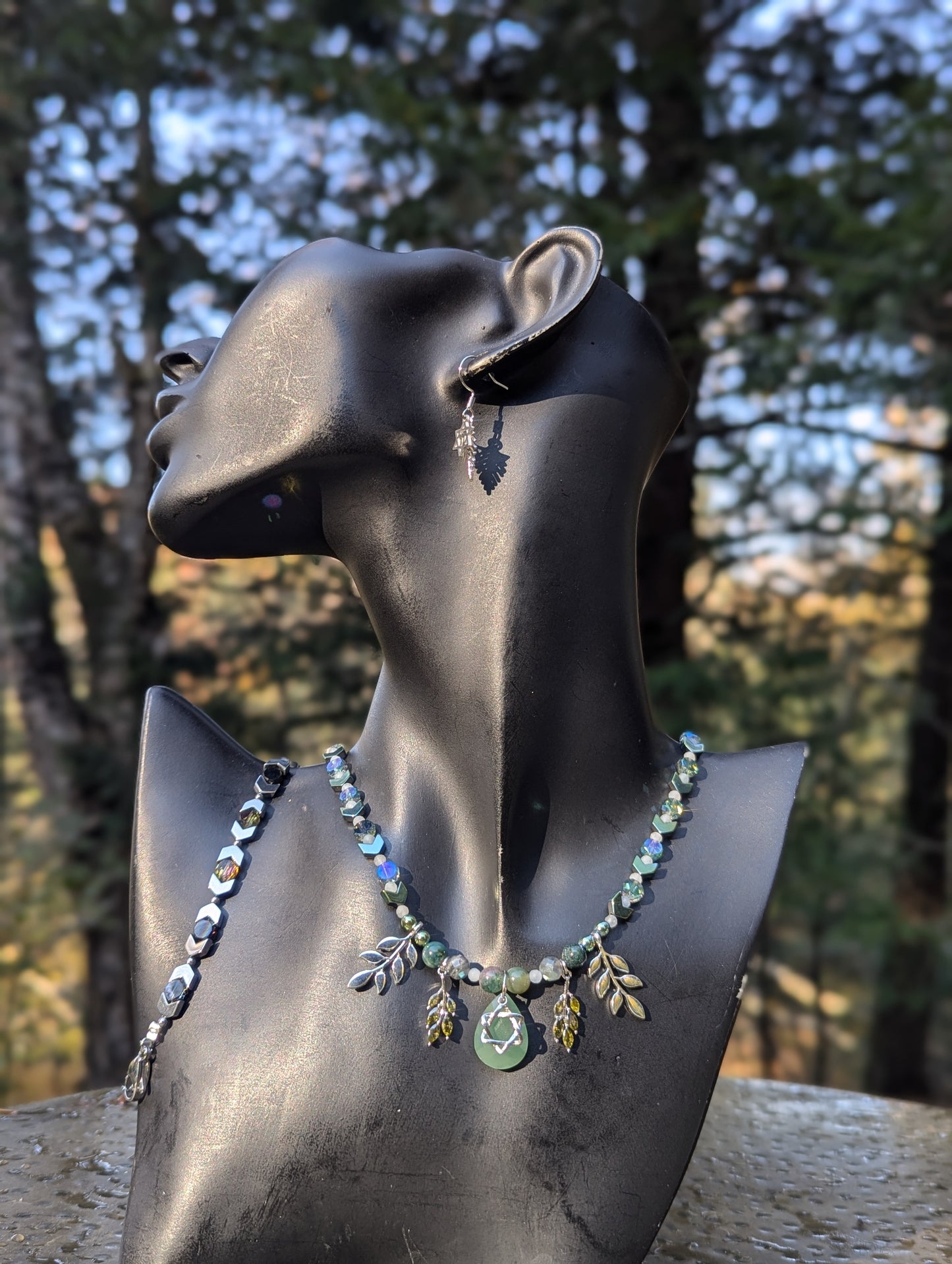 Nature Loving Soul Tree Set with Aventurine and Sterling Silver