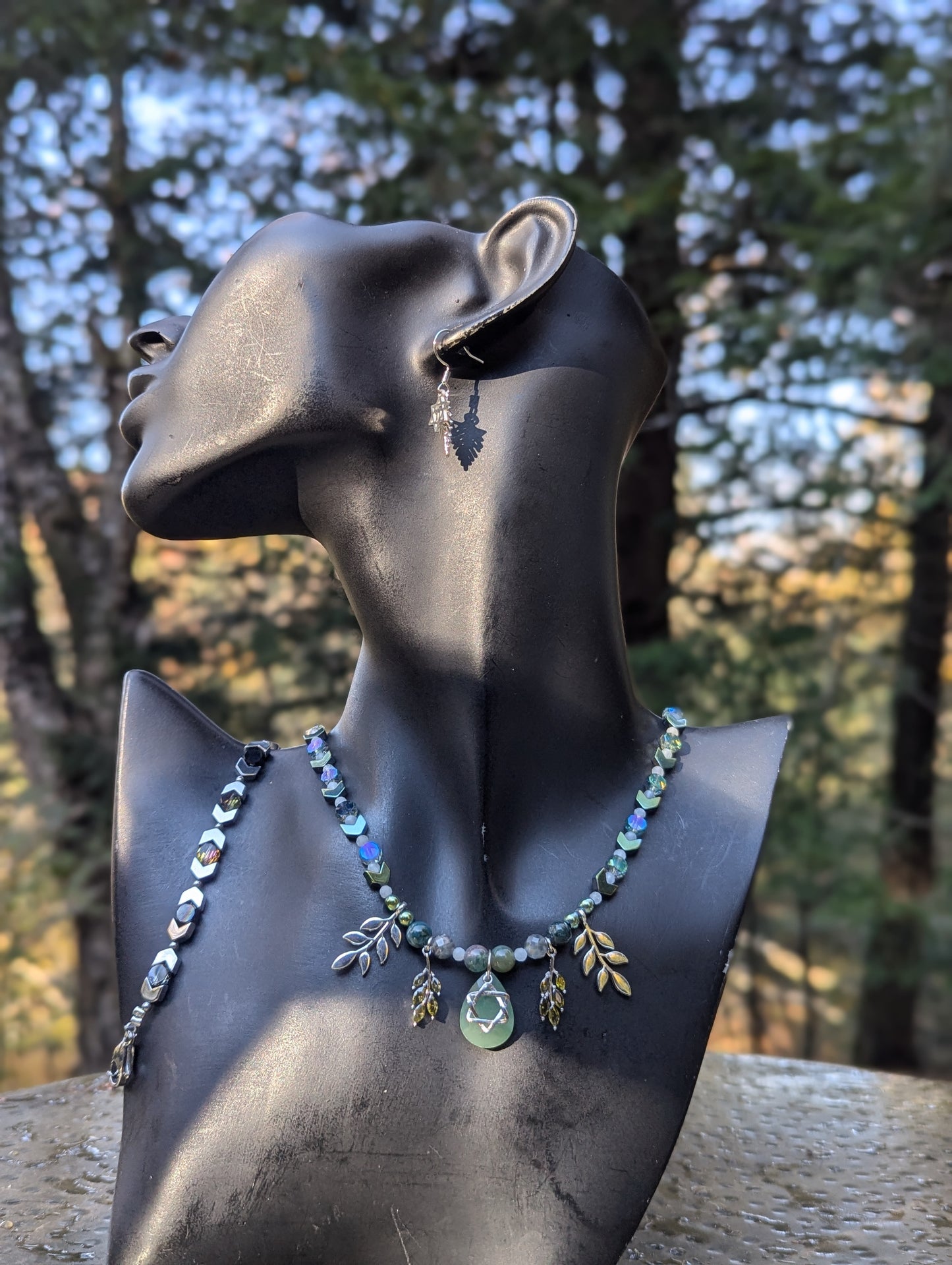 Nature Loving Soul Tree Set with Aventurine and Sterling Silver