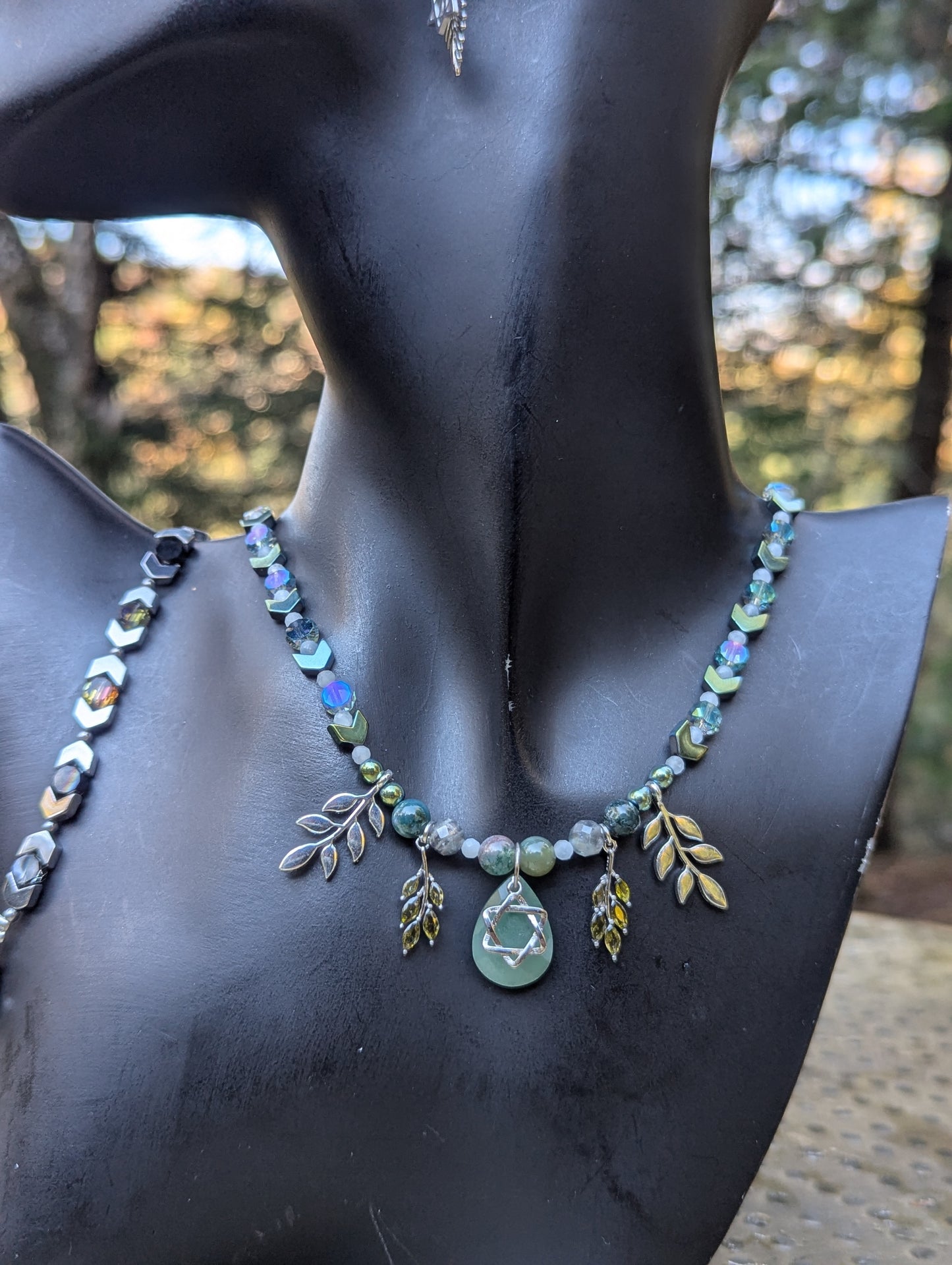 Nature Loving Soul Tree Set with Aventurine and Sterling Silver