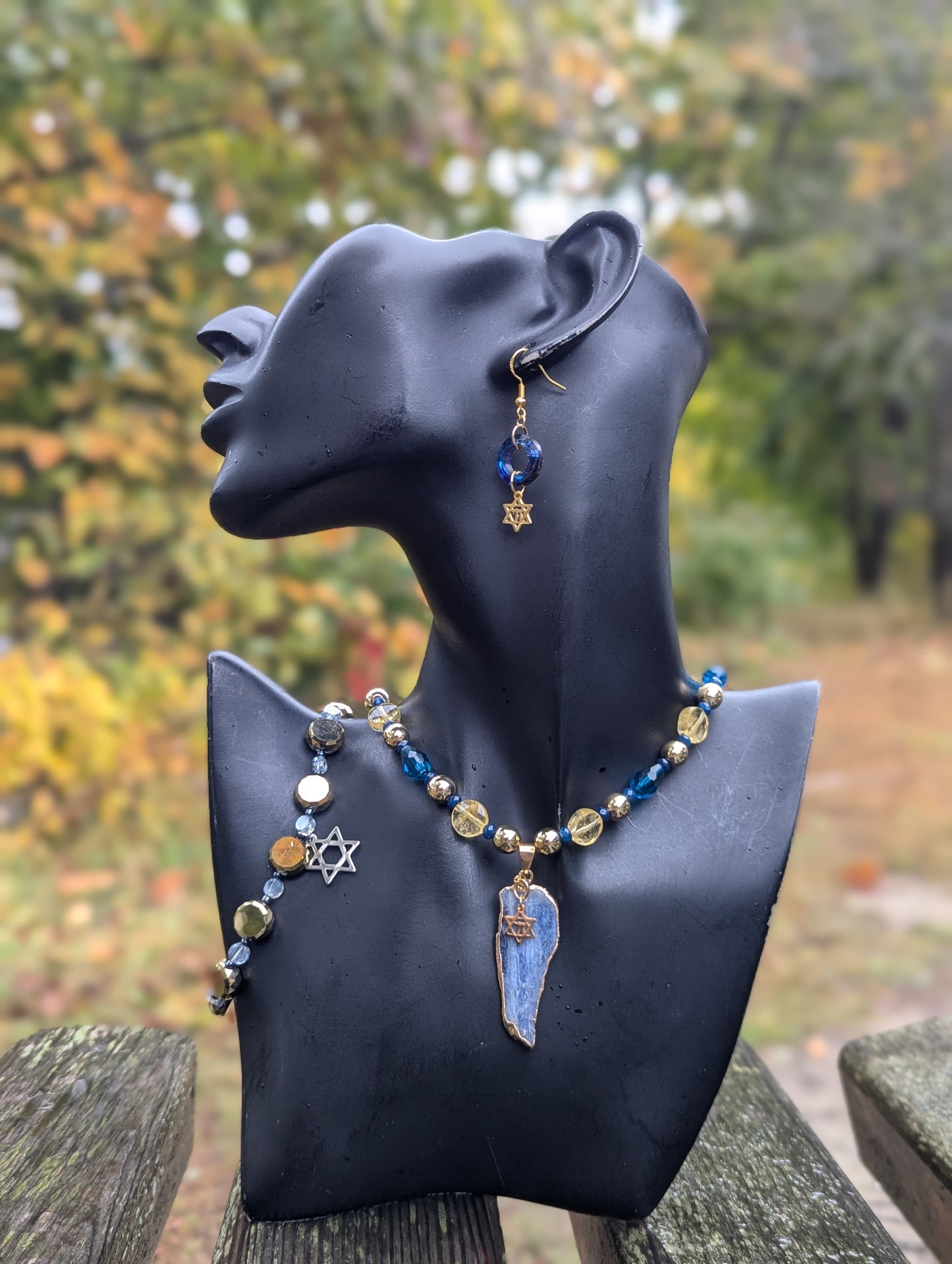 Blue Calcite & Citrine Golden Chai Set