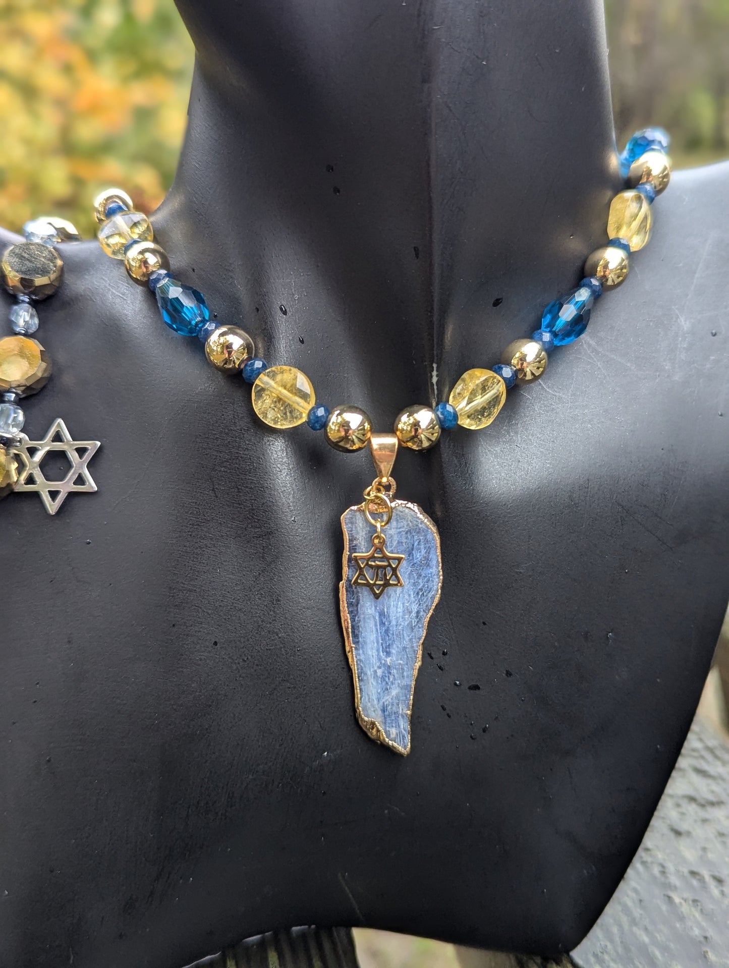 Blue Calcite & Citrine Golden Chai Set