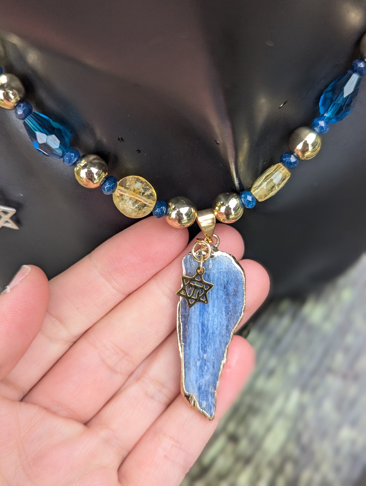Blue Calcite & Citrine Golden Chai Set