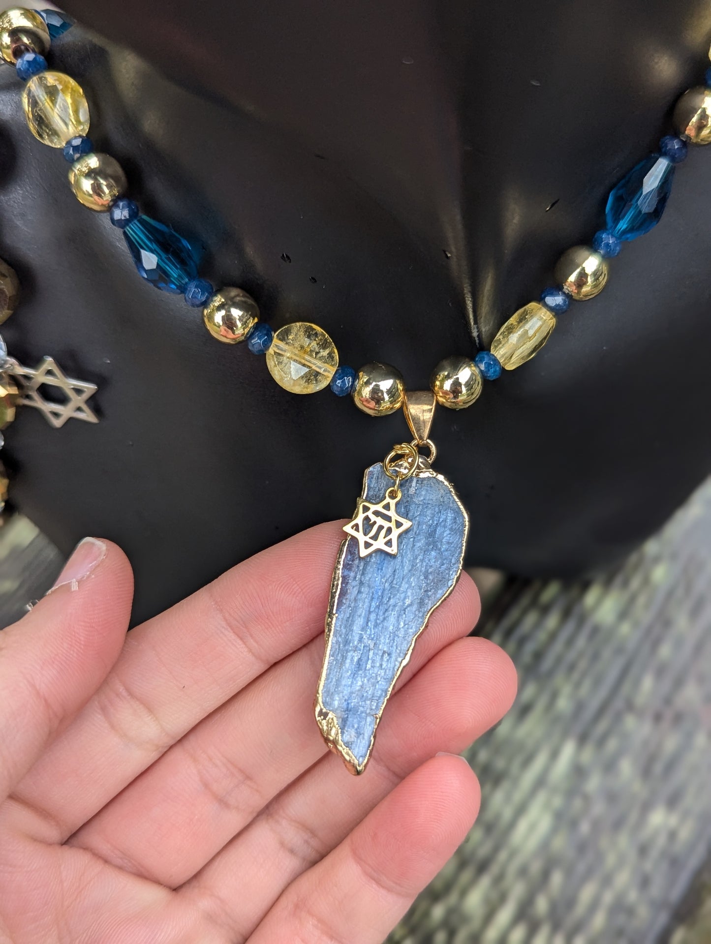 Blue Calcite & Citrine Golden Chai Set