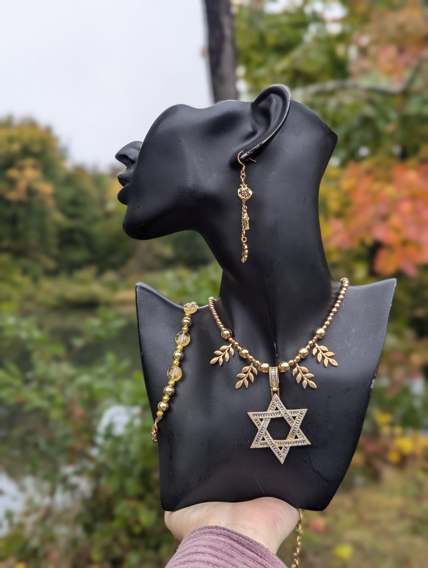 Statement Piece with Gold Plated Zirconia Magen David