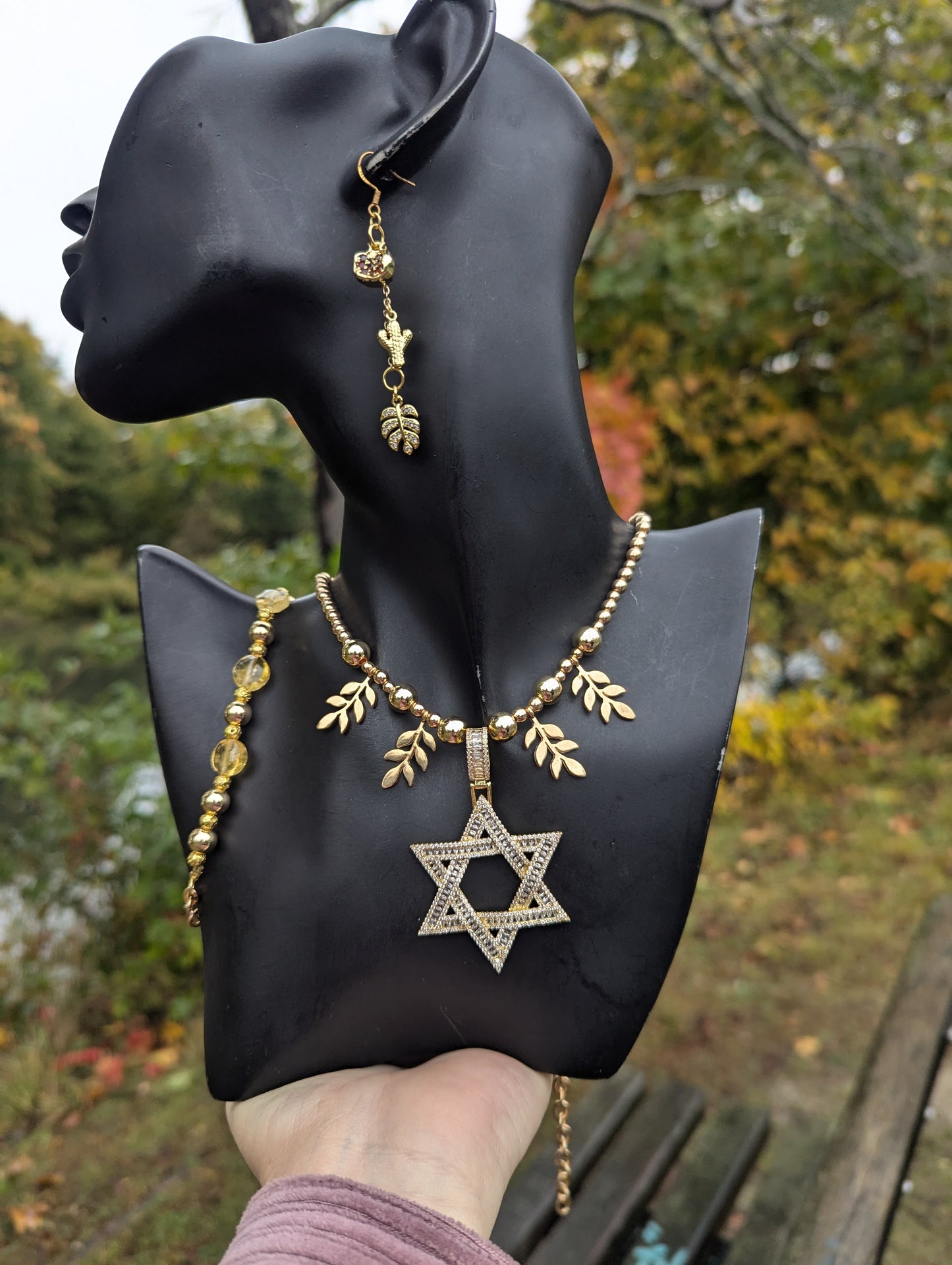 Statement Piece with Gold Plated Zirconia Magen David