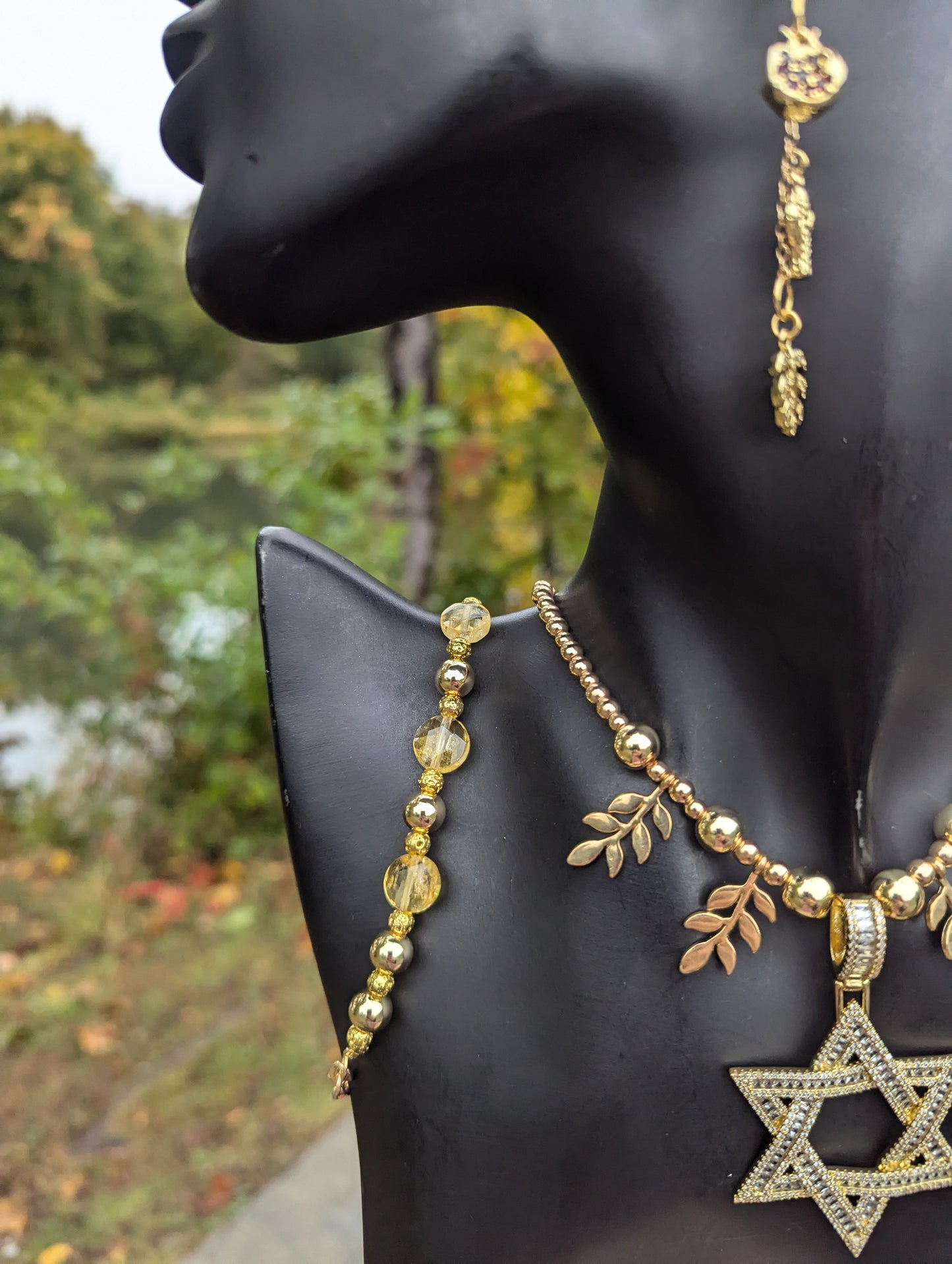 Statement Piece with Gold Plated Zirconia Magen David