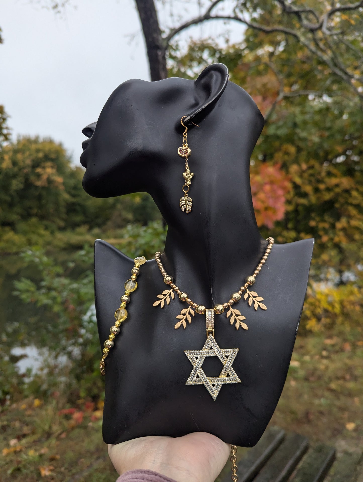 Statement Piece with Gold Plated Zirconia Magen David