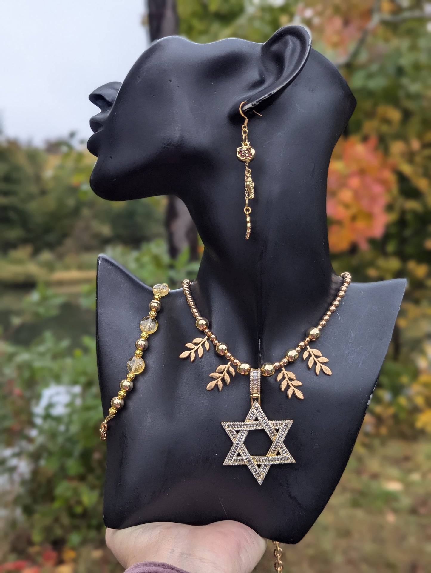 Statement Piece with Gold Plated Zirconia Magen David