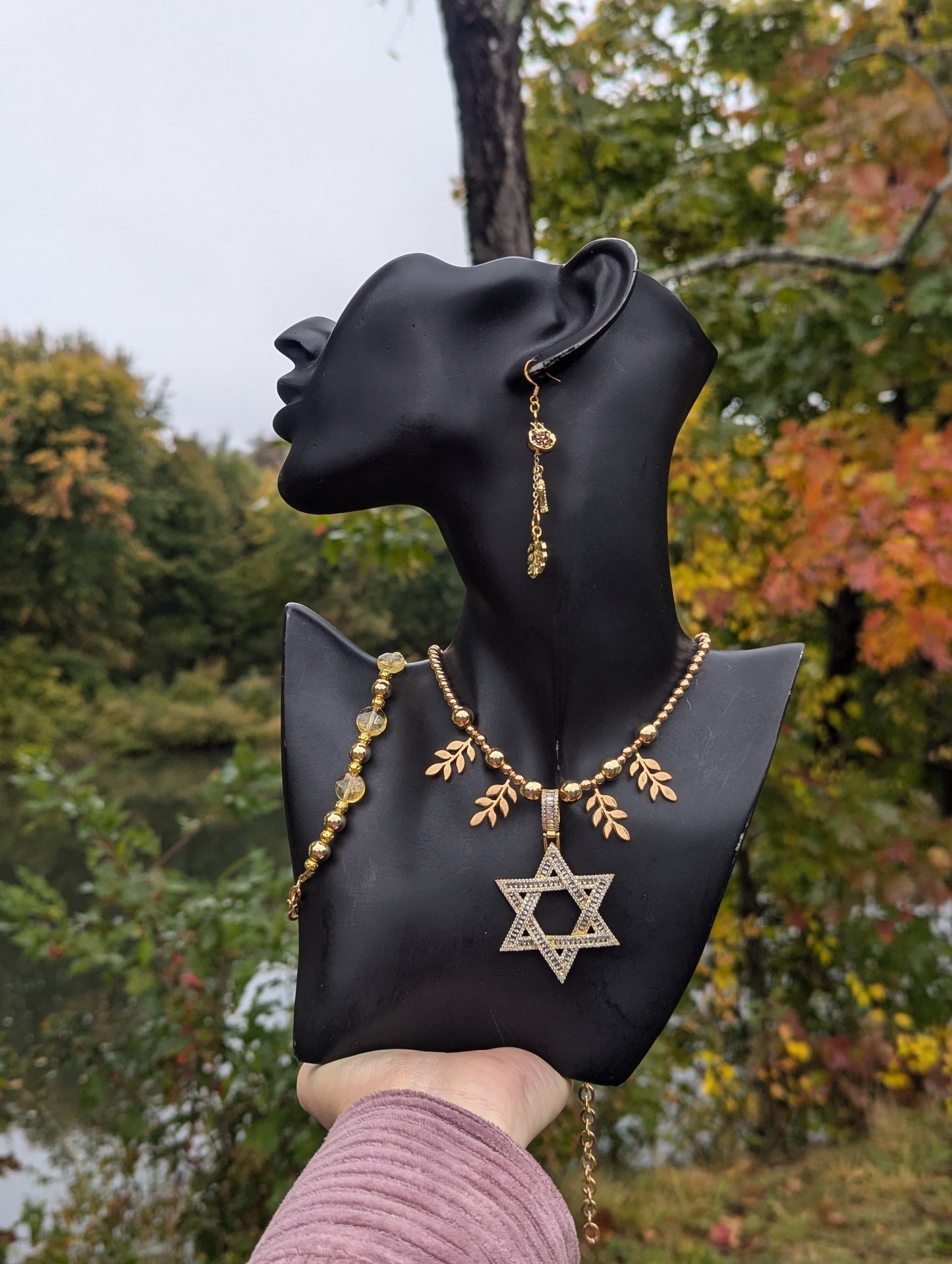 Statement Piece with Gold Plated Zirconia Magen David