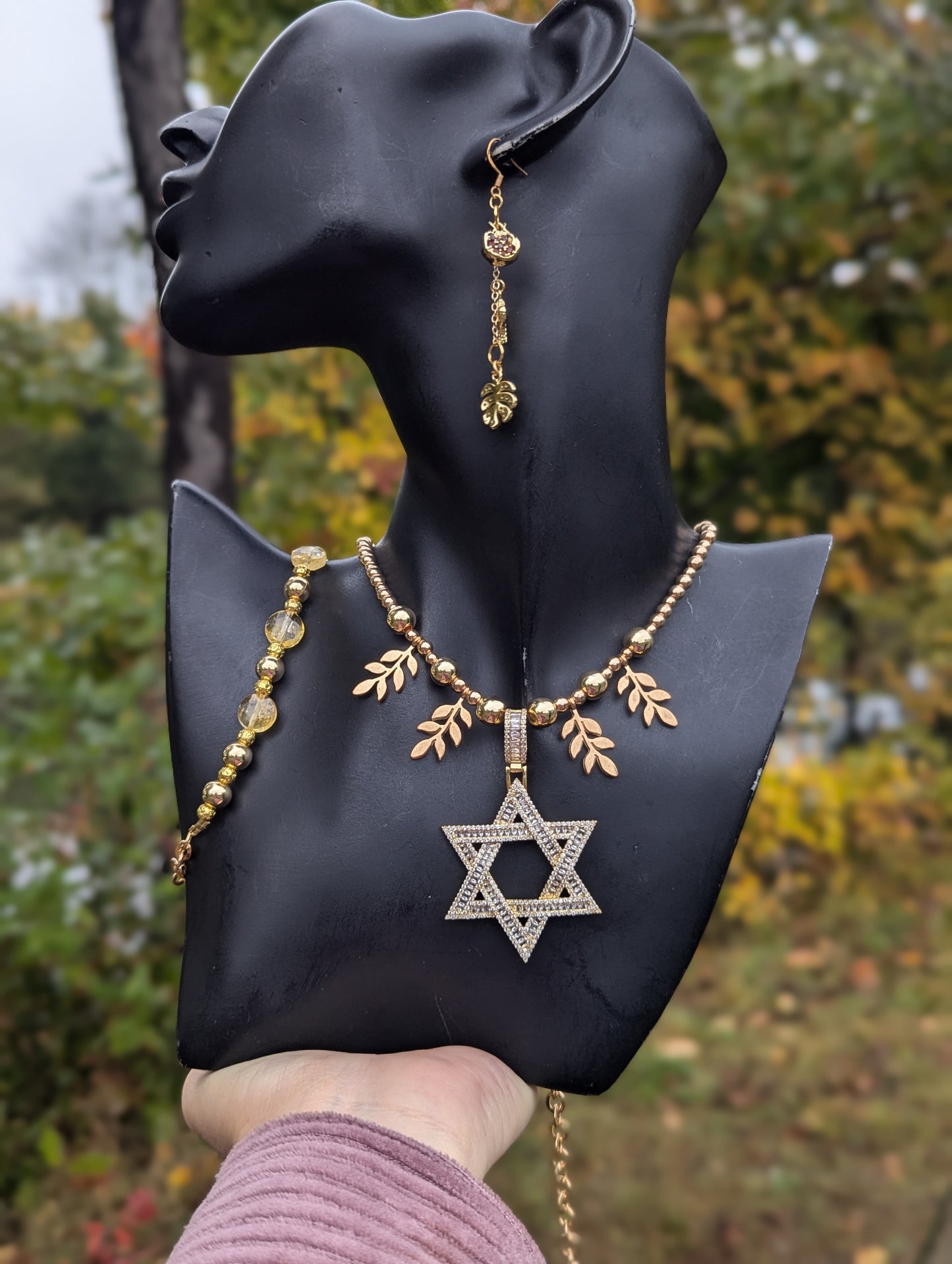 Statement Piece with Gold Plated Zirconia Magen David