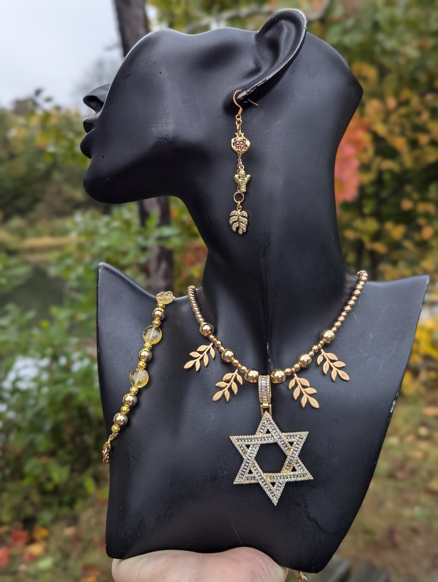 Statement Piece with Gold Plated Zirconia Magen David
