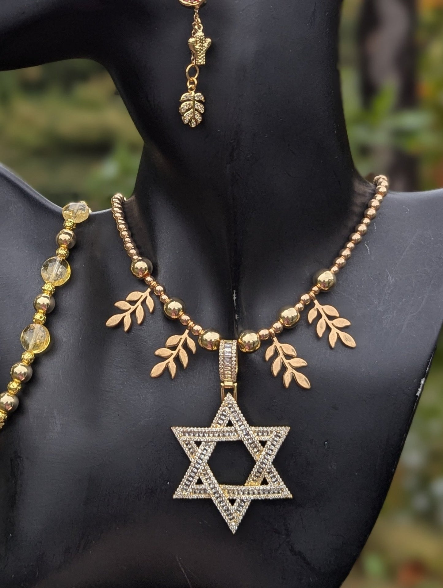 Statement Piece with Gold Plated Zirconia Magen David