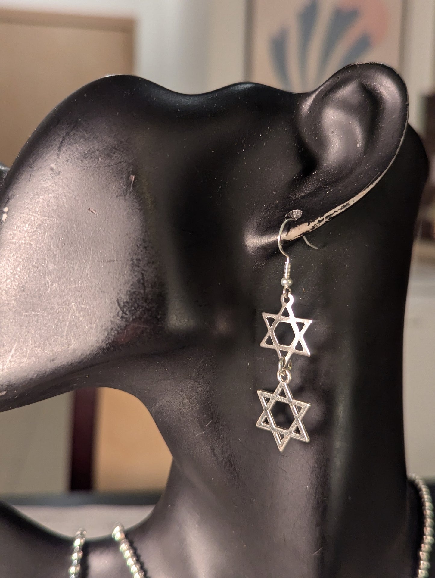 Blue and White Sapphire Magen David Set
