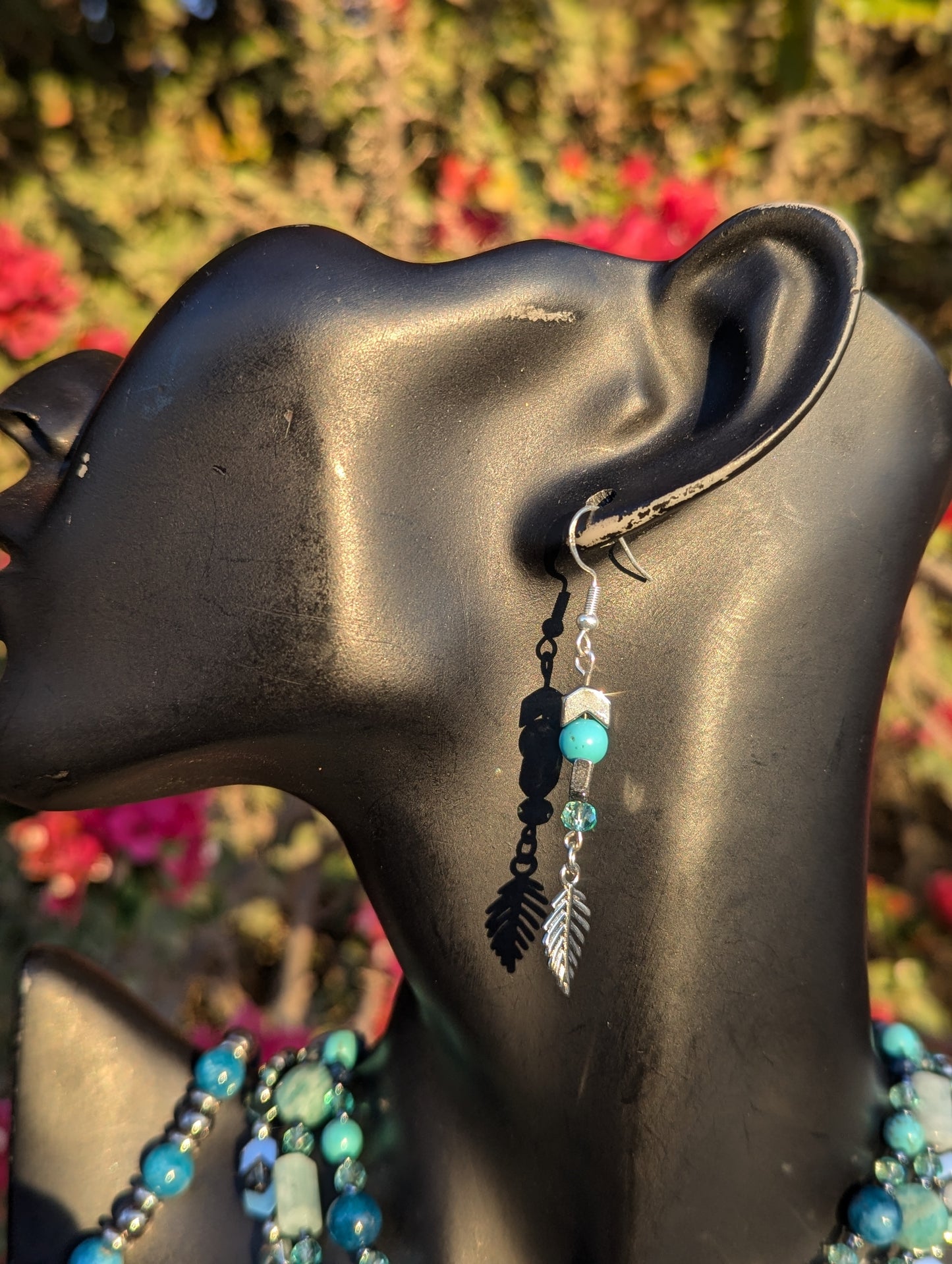 Abalone Shell, Aquamarine & Apatite Gemstone Layered Set
