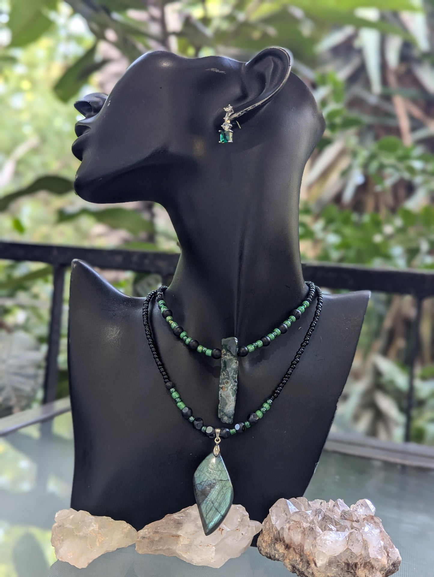 Rakefet: Labradorite & Agate Moss Layers 2