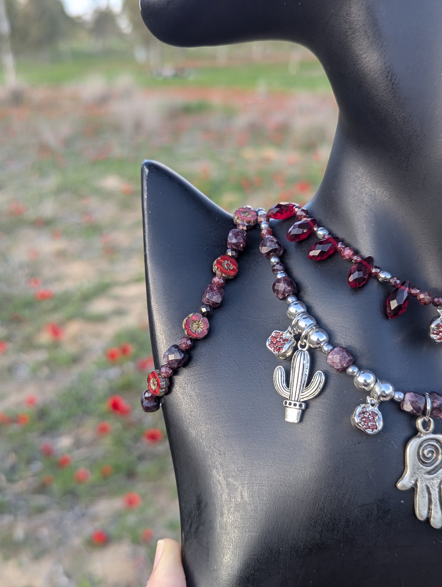 Garnets, Hamsa, Pomegranates and Cactus Set