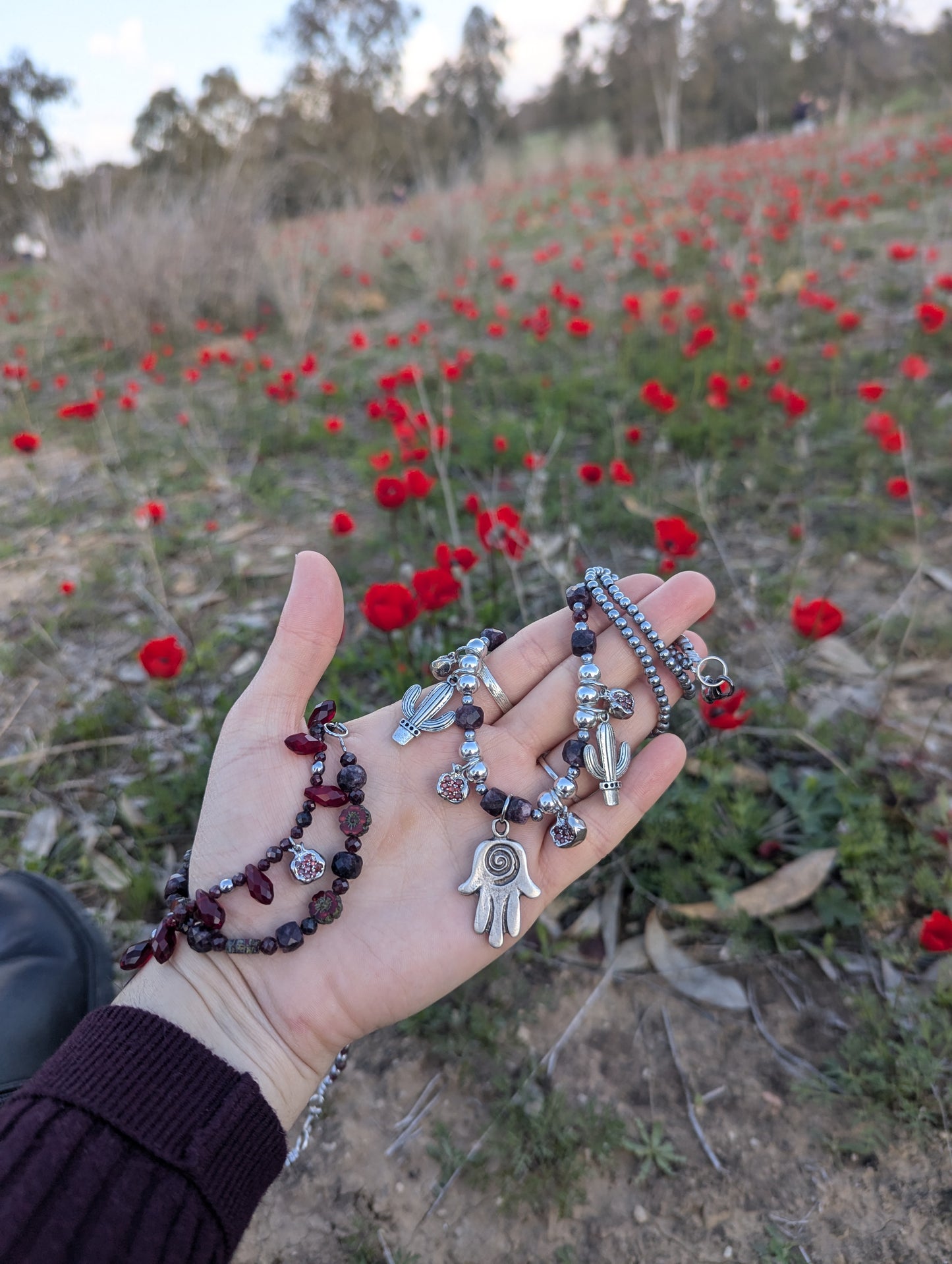 Garnets, Hamsa, Pomegranates and Cactus Set