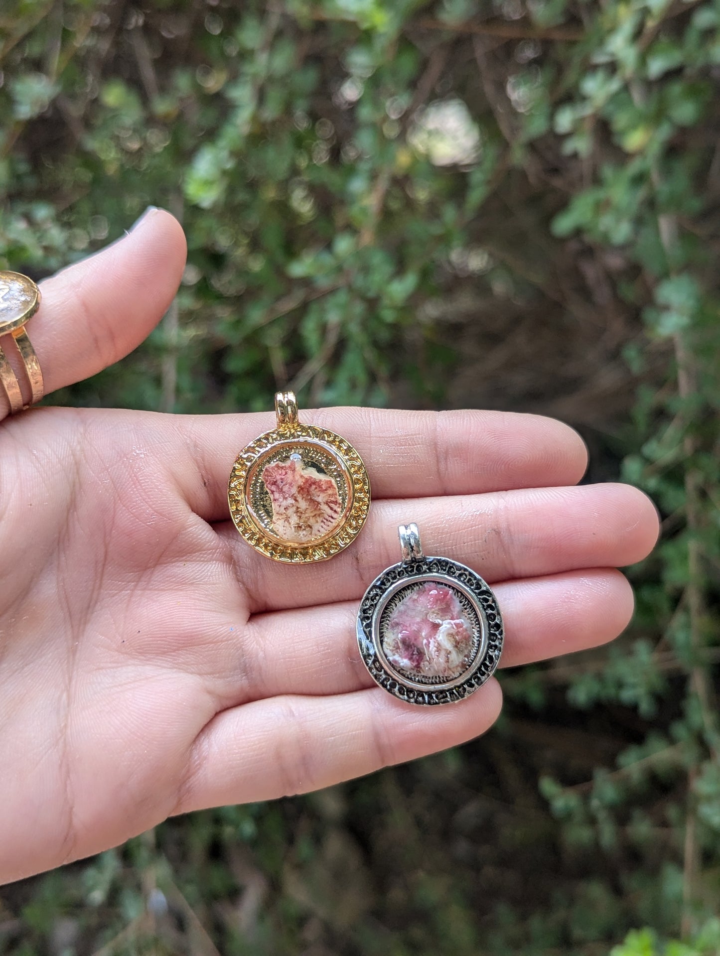 Israel Encapsulated: Pink Shells in Resin Pendants