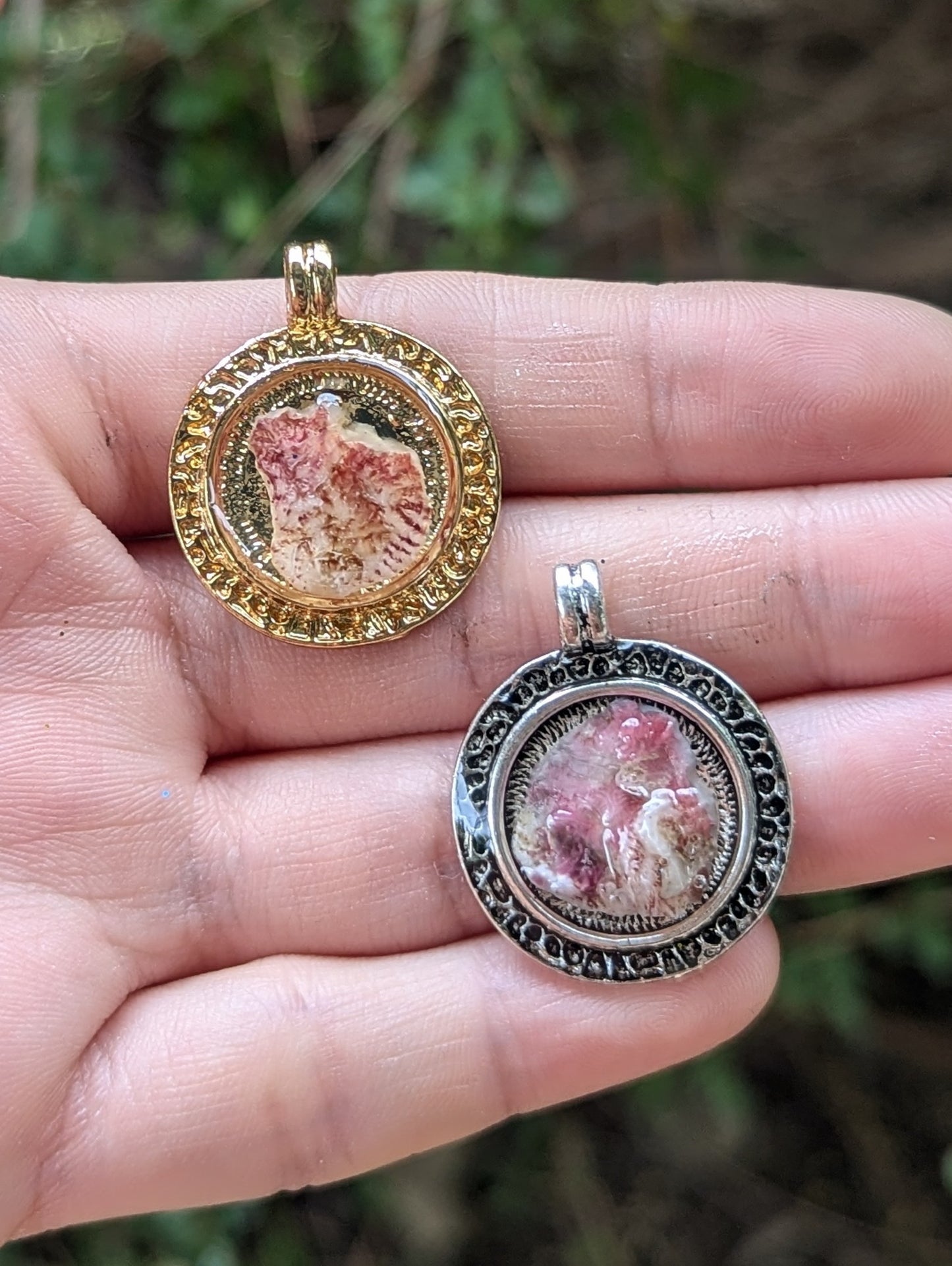 Israel Encapsulated: Pink Shells in Resin Pendants