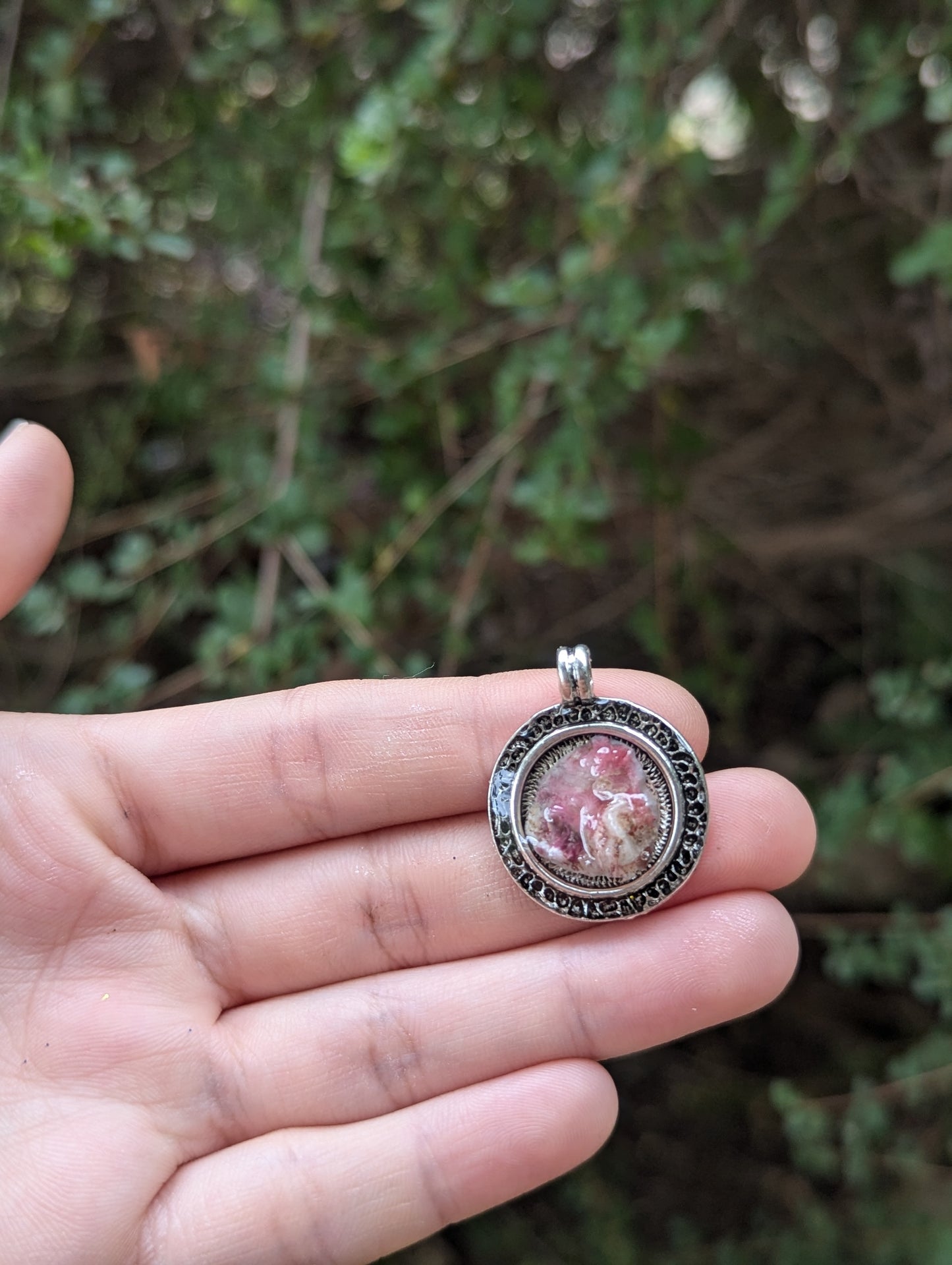 Israel Encapsulated: Pink Shells in Resin Pendants