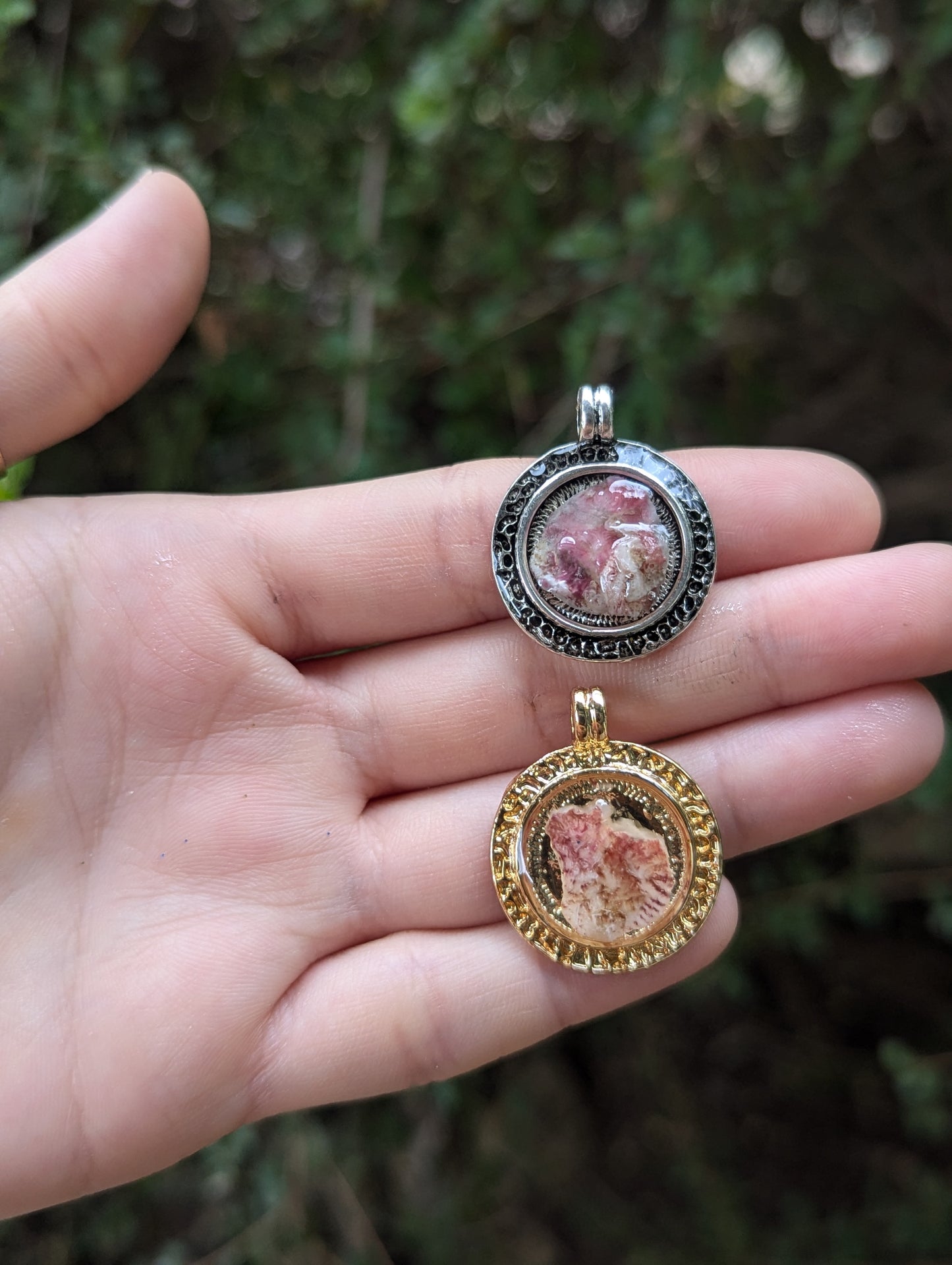 Israel Encapsulated: Pink Shells in Resin Pendants