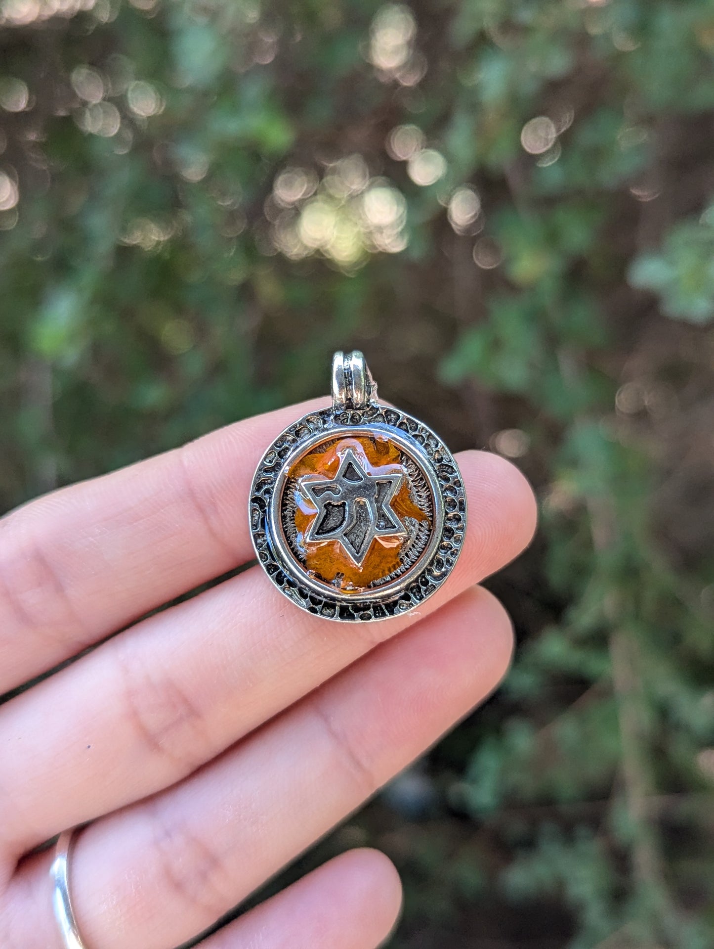 Israel Encapsulated: Chai Silver Magen David & Israeli Orange Flower Leaves