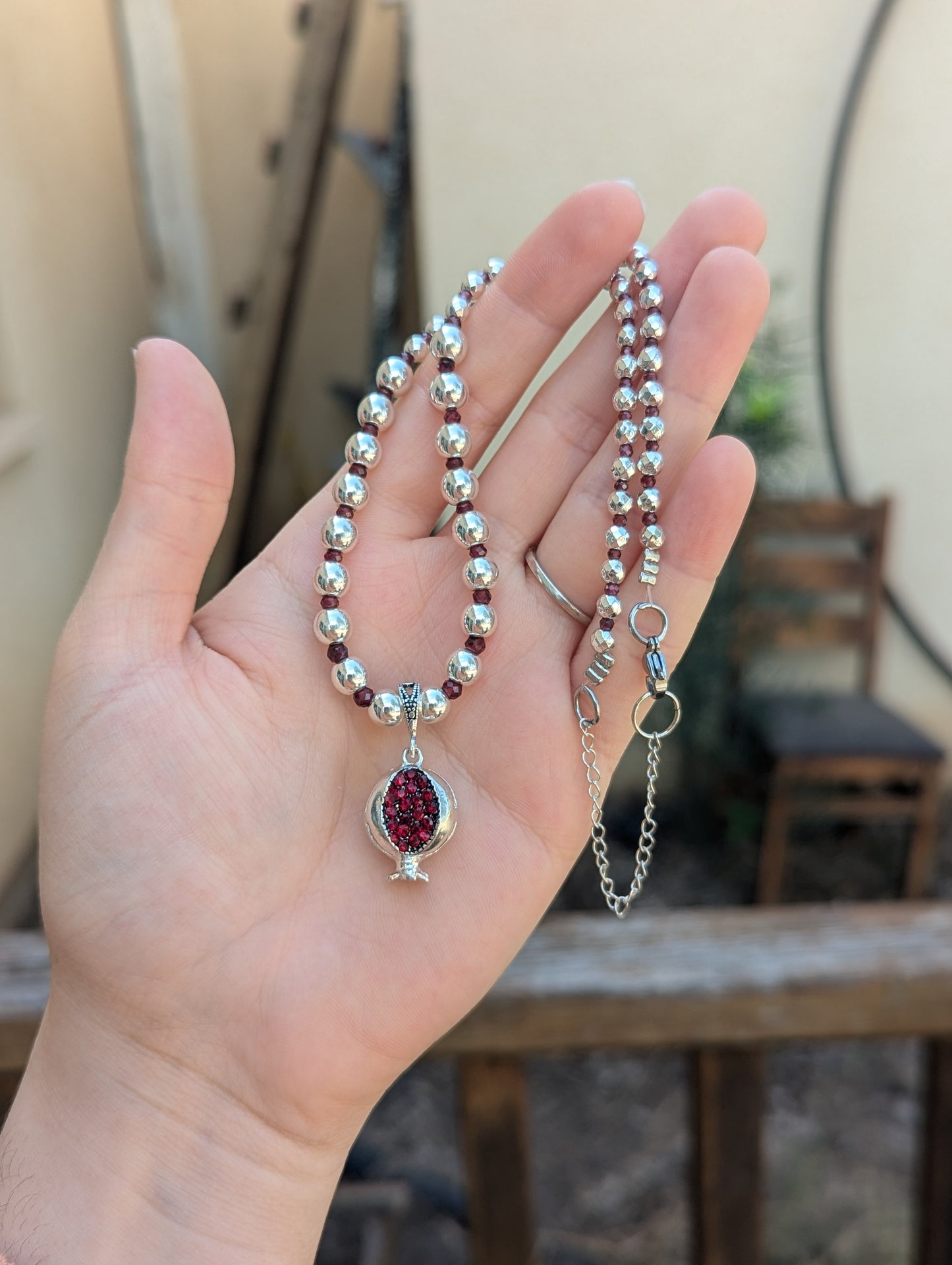 Pomegranate Custom Ordered Garnet Necklace