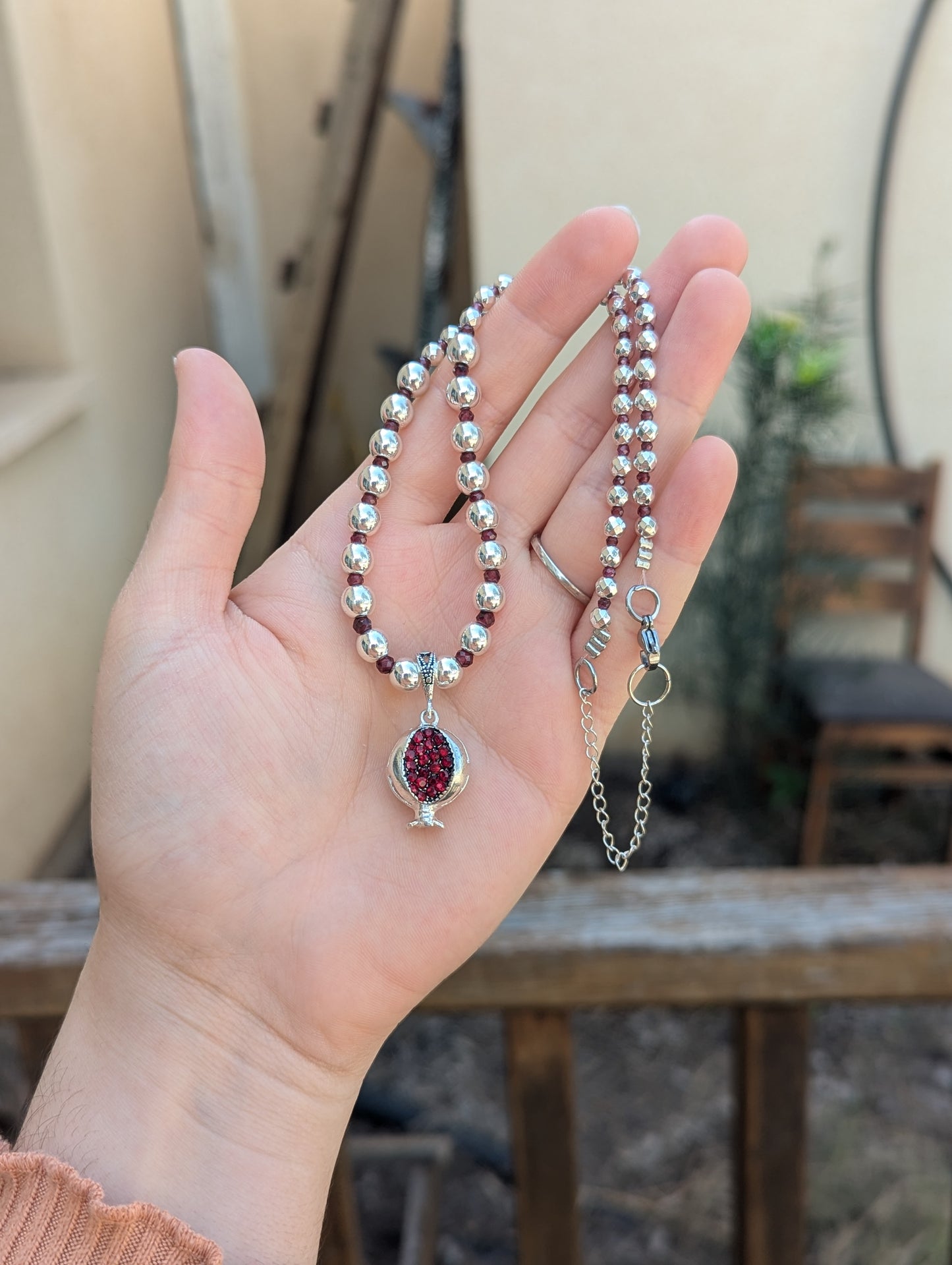 Pomegranate Custom Ordered Garnet Necklace