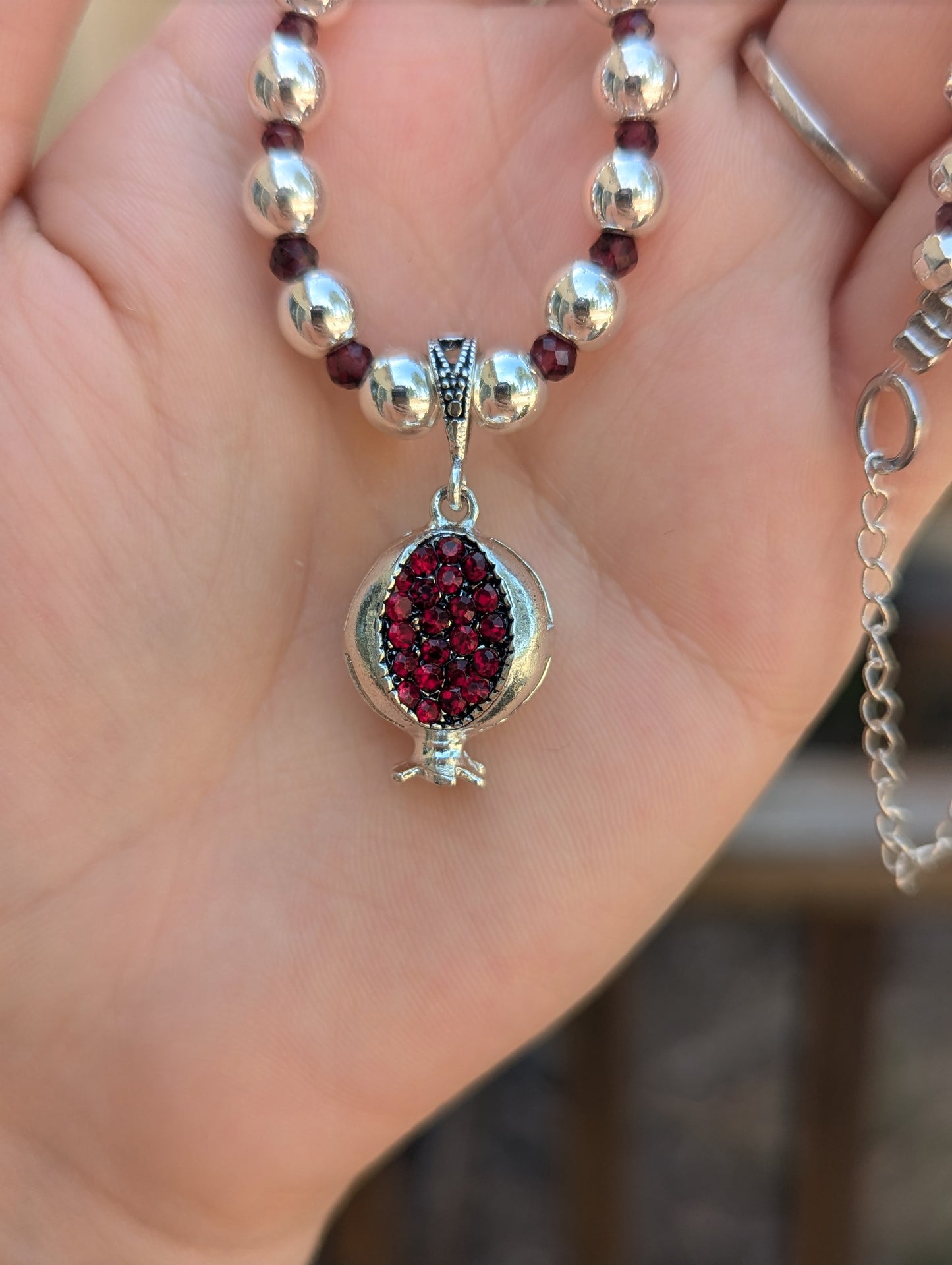 Pomegranate Custom Ordered Garnet Necklace