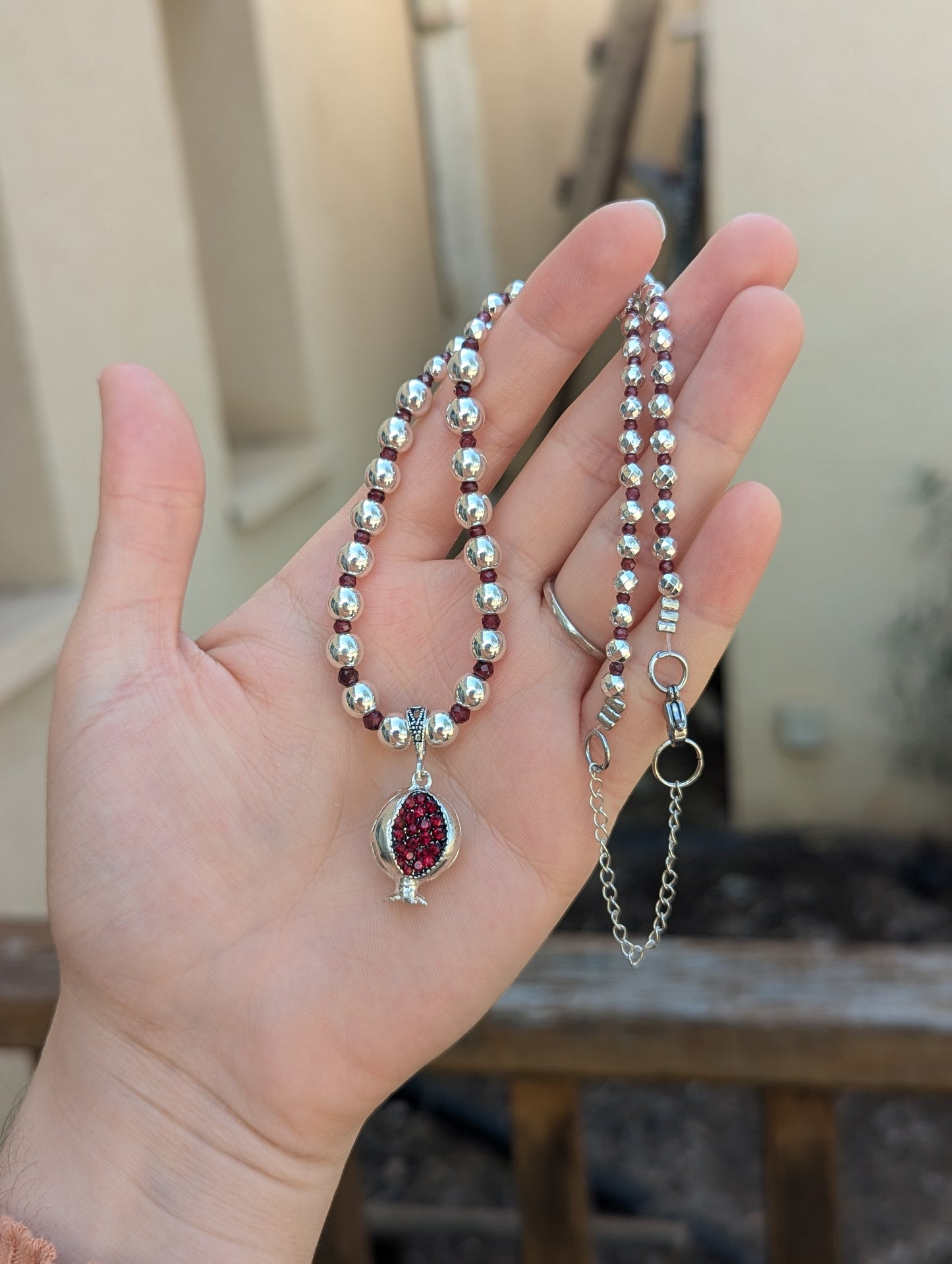 Pomegranate Custom Ordered Garnet Necklace