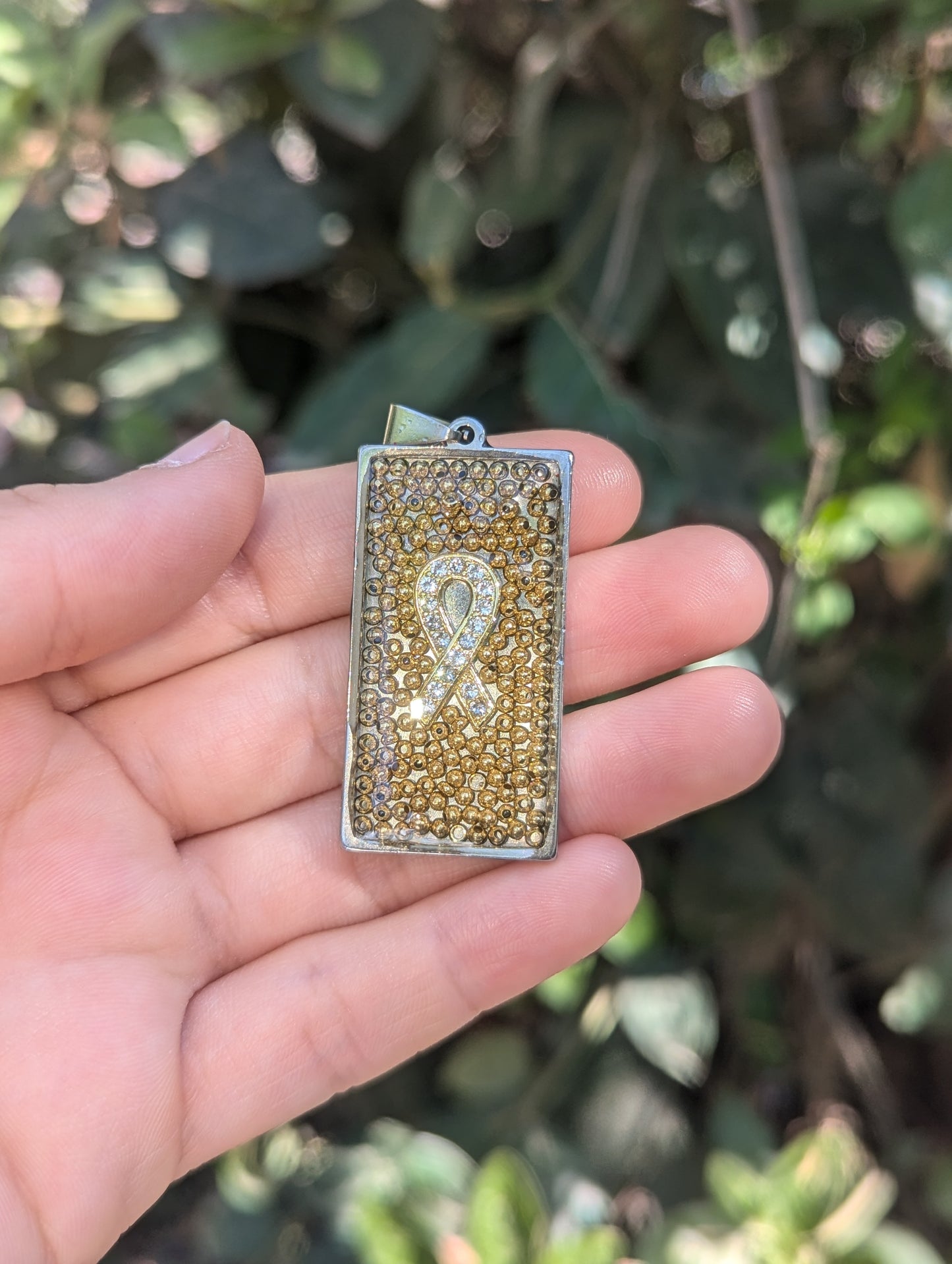 Ribbon Custom Ordered Two Toned Pendant