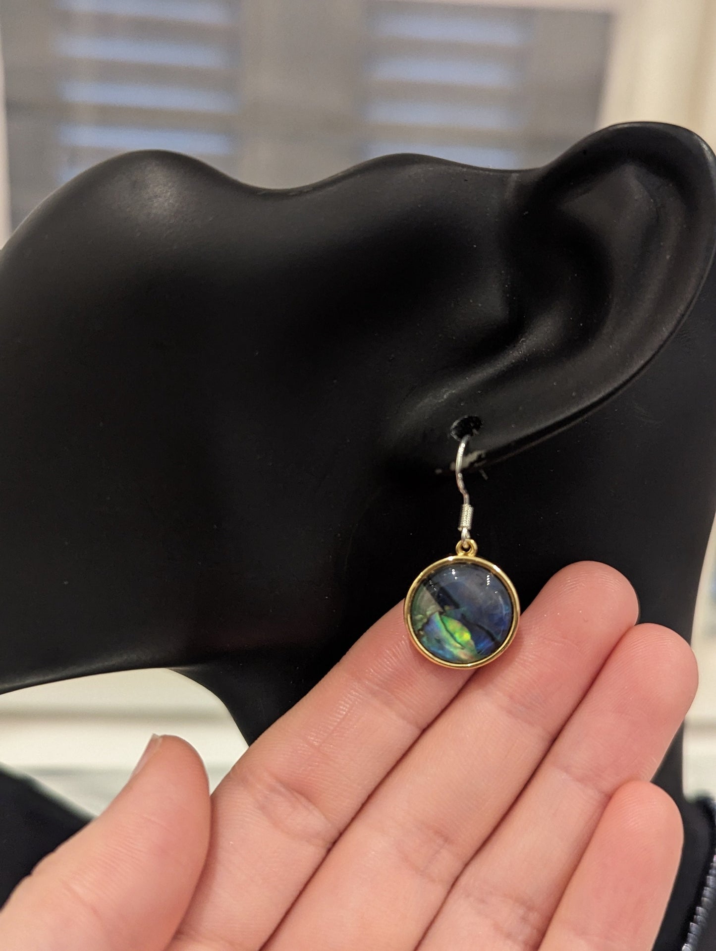 Abalone Shell Blue Gold Green Set