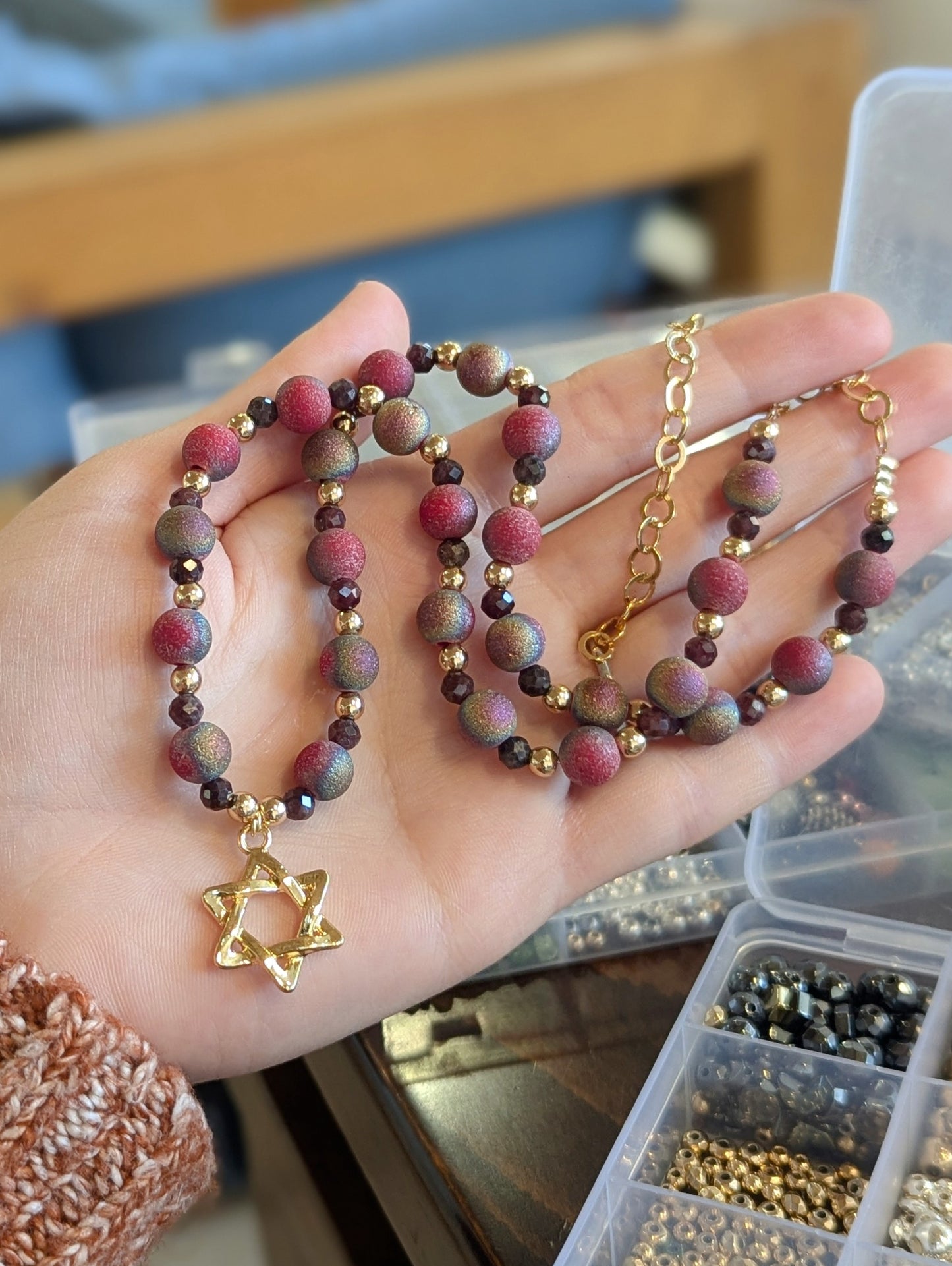 Orange Gold Set 3 with Garnets