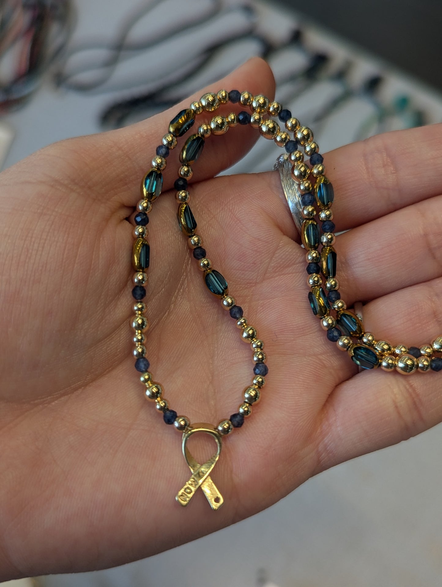 Freedom Necklace of The Hostages Families Organization with Beaded Gemstones Necklace