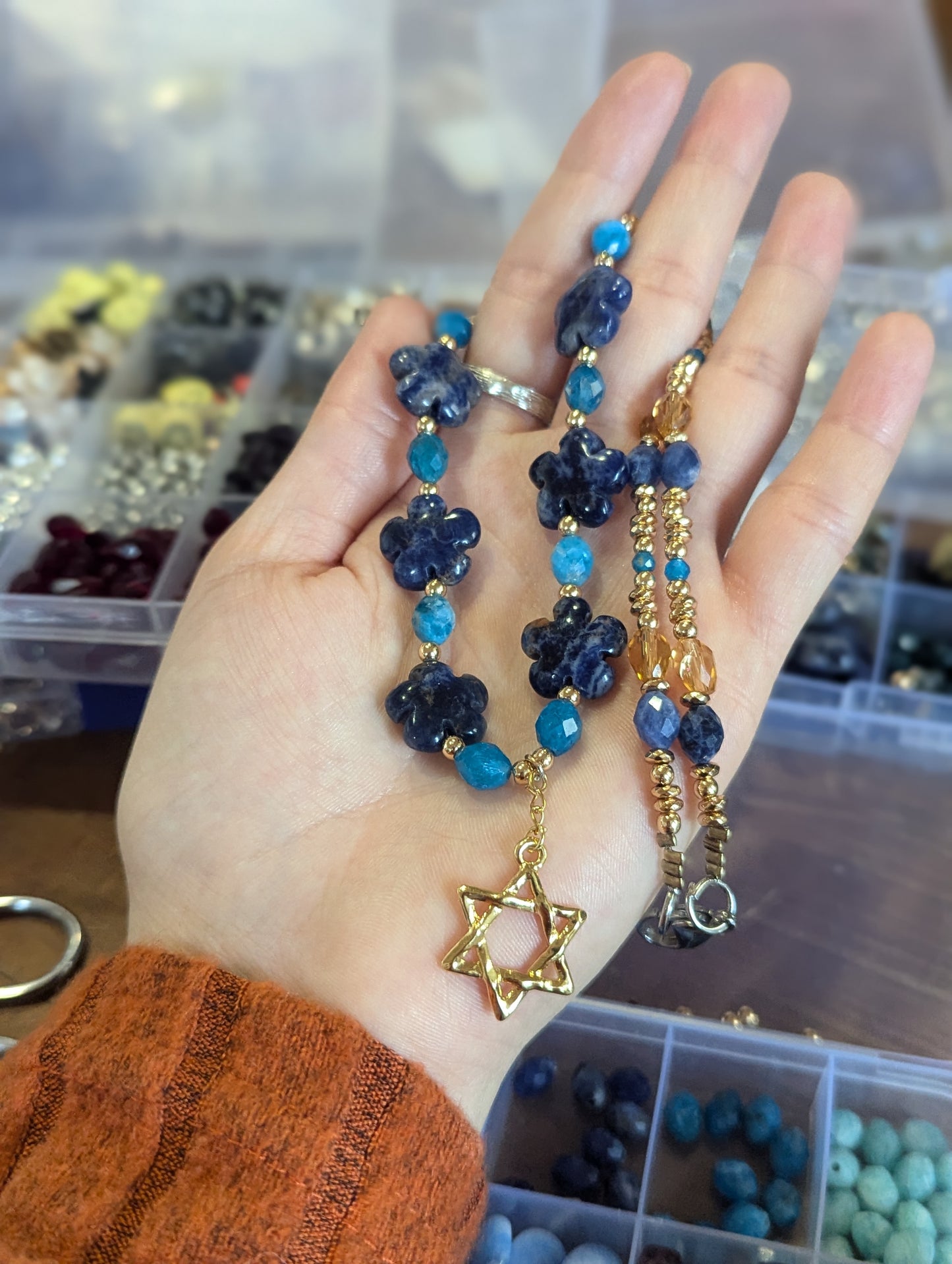 Gold David in Blue Bloom