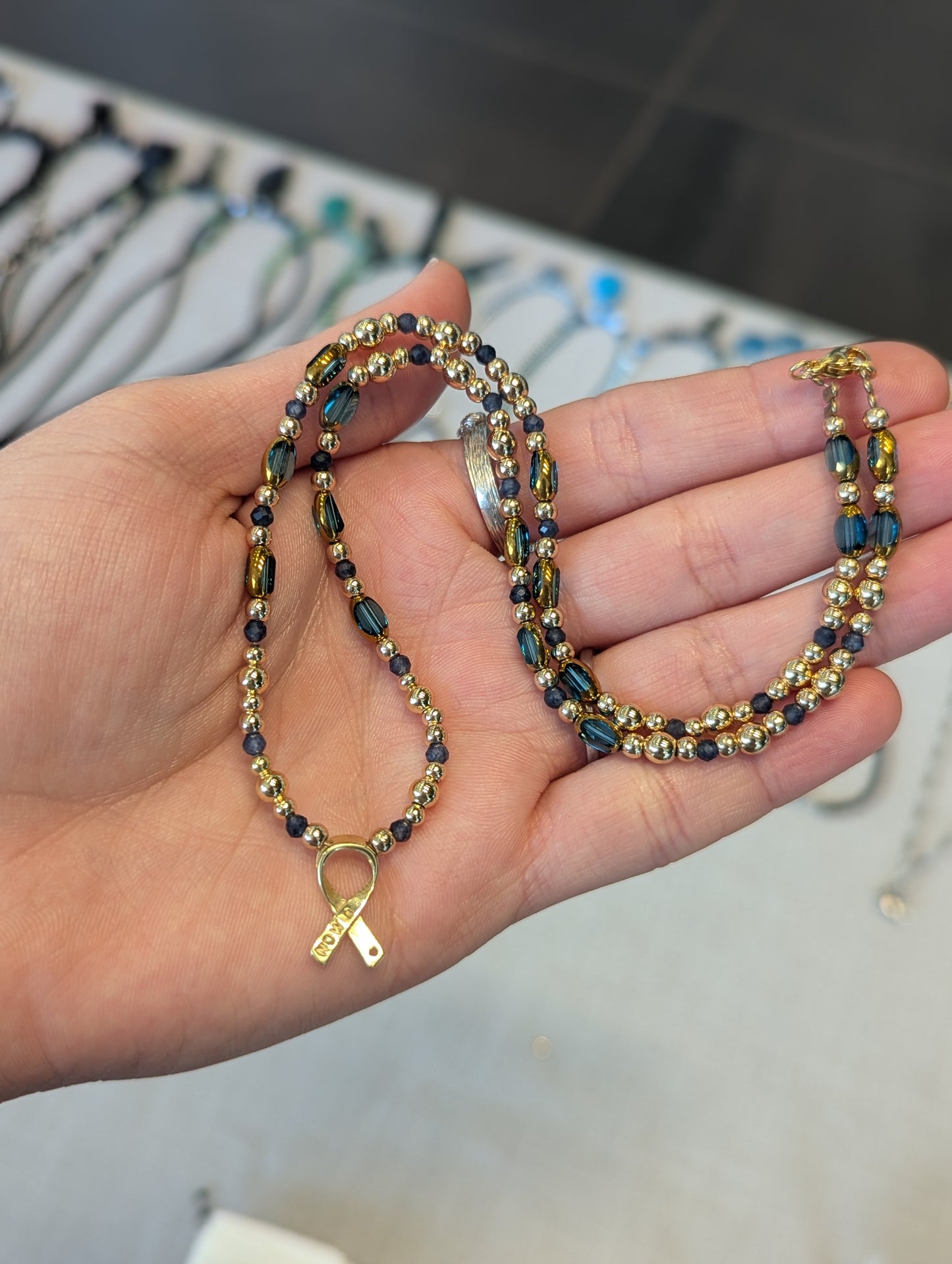 Freedom Necklace of The Hostages Families Organization with Beaded Gemstones Necklace