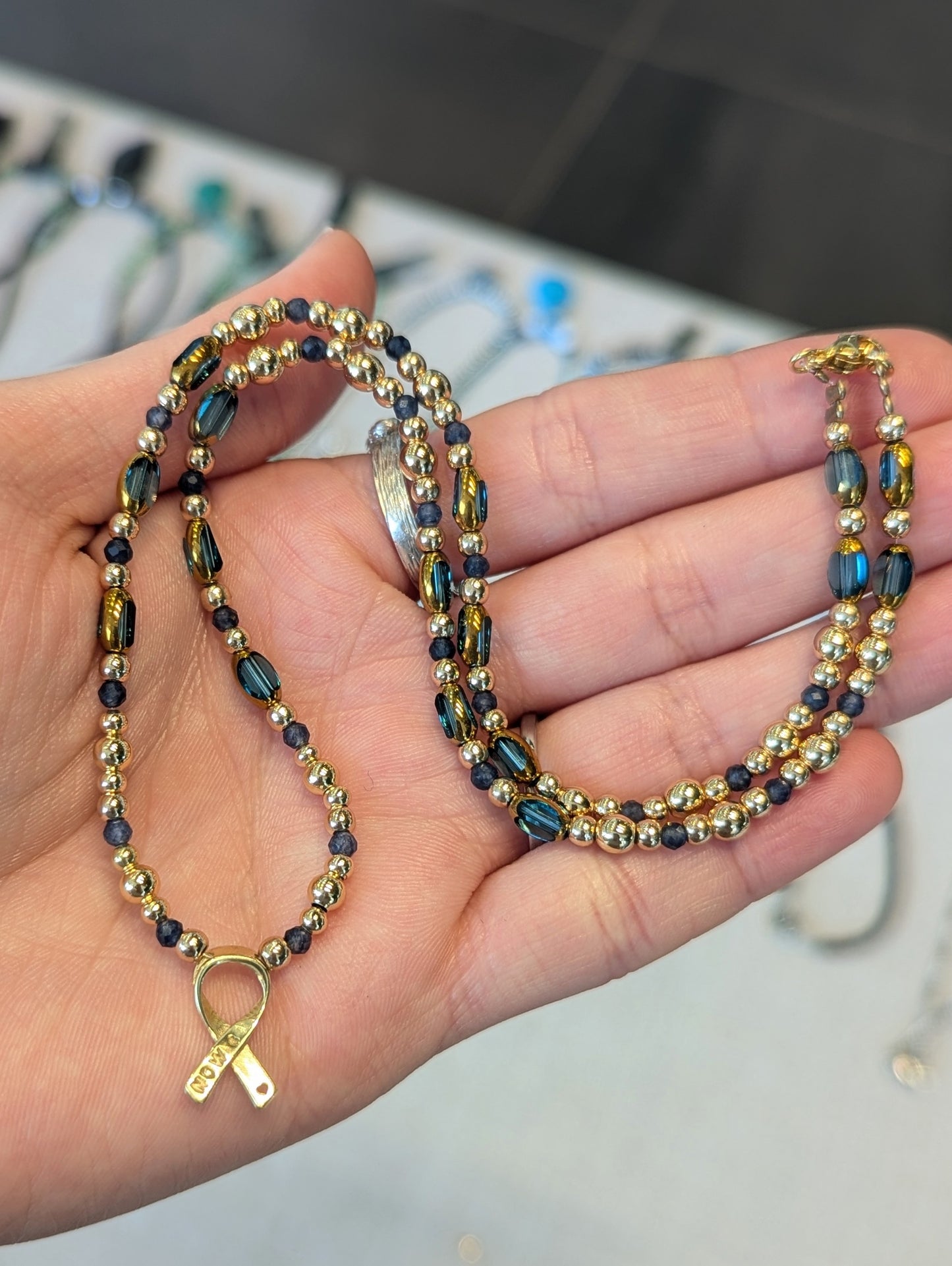 Freedom Necklace of The Hostages Families Organization with Beaded Gemstones Necklace