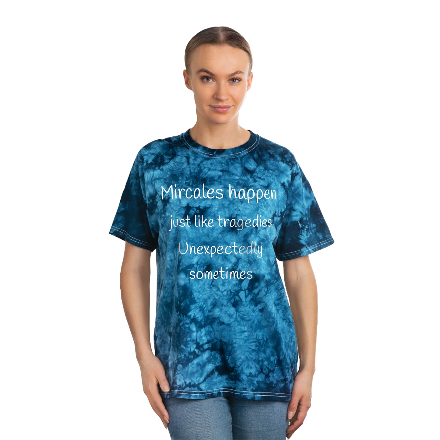 Miracles & Tragedies - Dark Blue Tie Dye Crew Neck T-Shirt