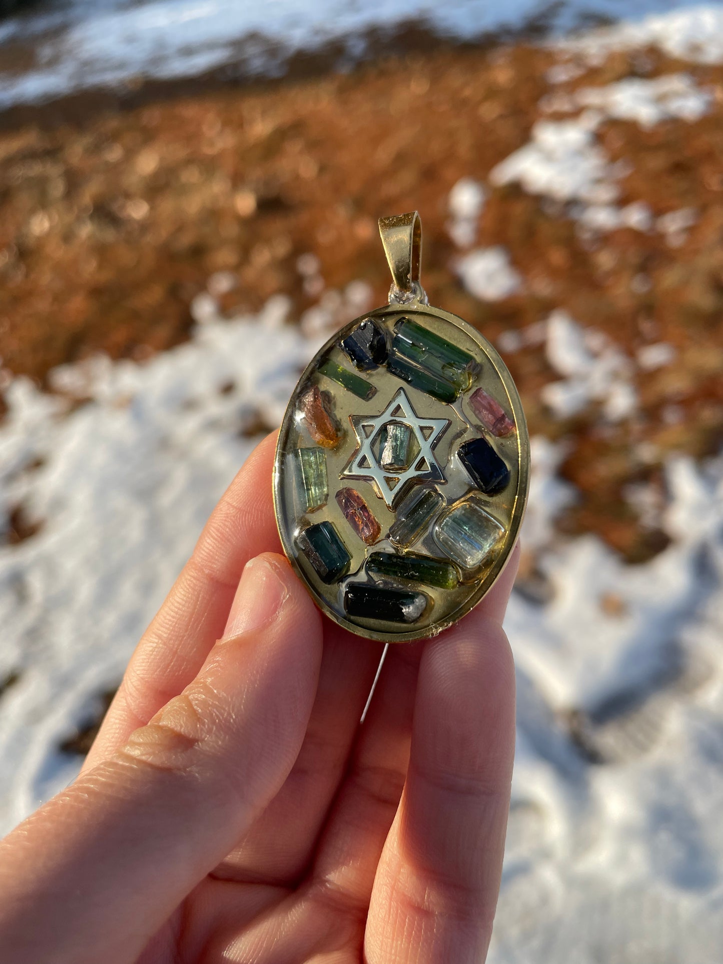 Magen David Tourmaline Treasures Large Pendant