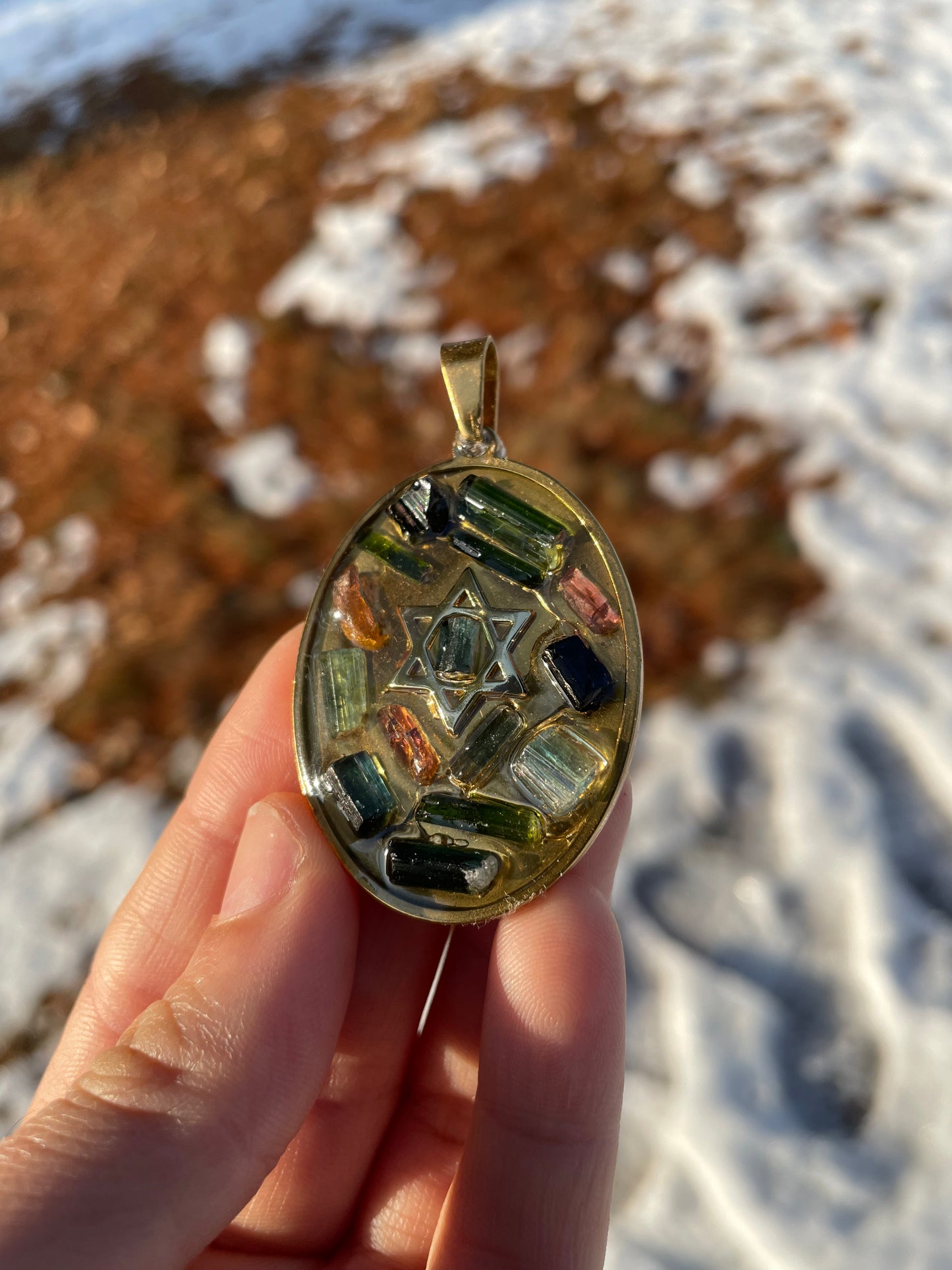 Magen David Tourmaline Treasures Large Pendant