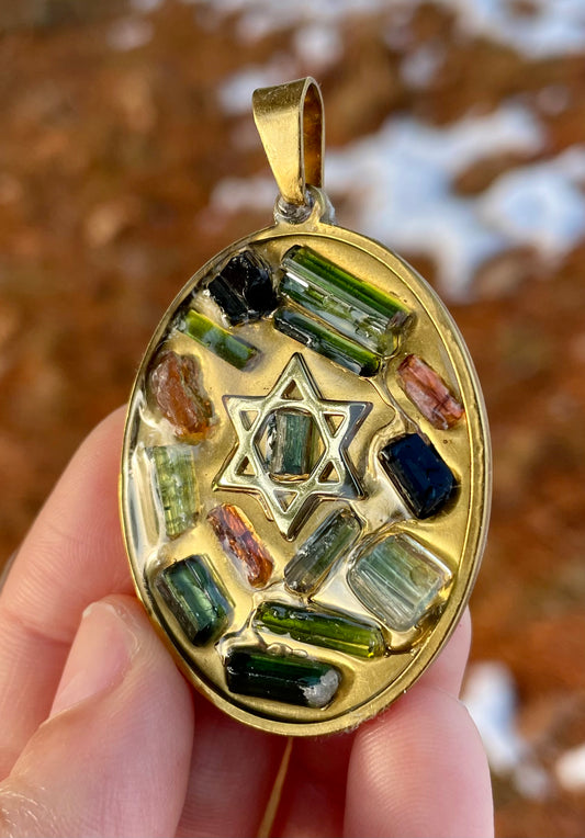 Magen David Tourmaline Treasures Large Pendant