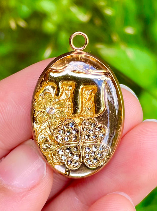Luck & Life: Resin Chai Rose Gold Plated with 4 Leaf Clover Zirconia Charm