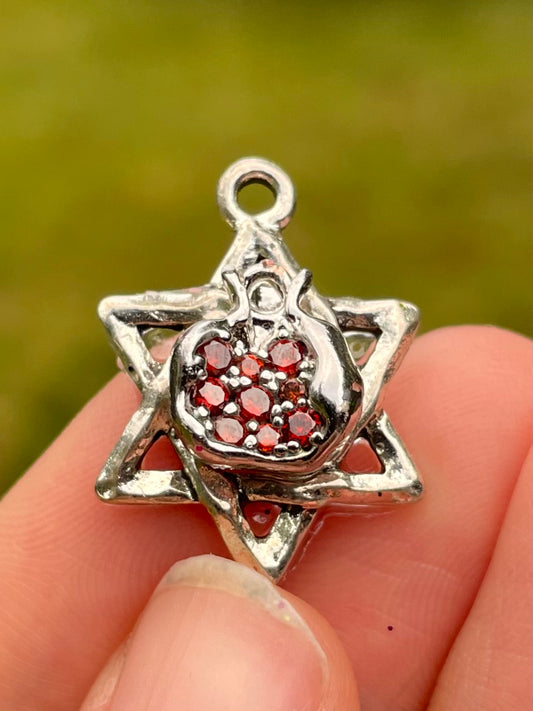Pomegranate Magen David Pendant